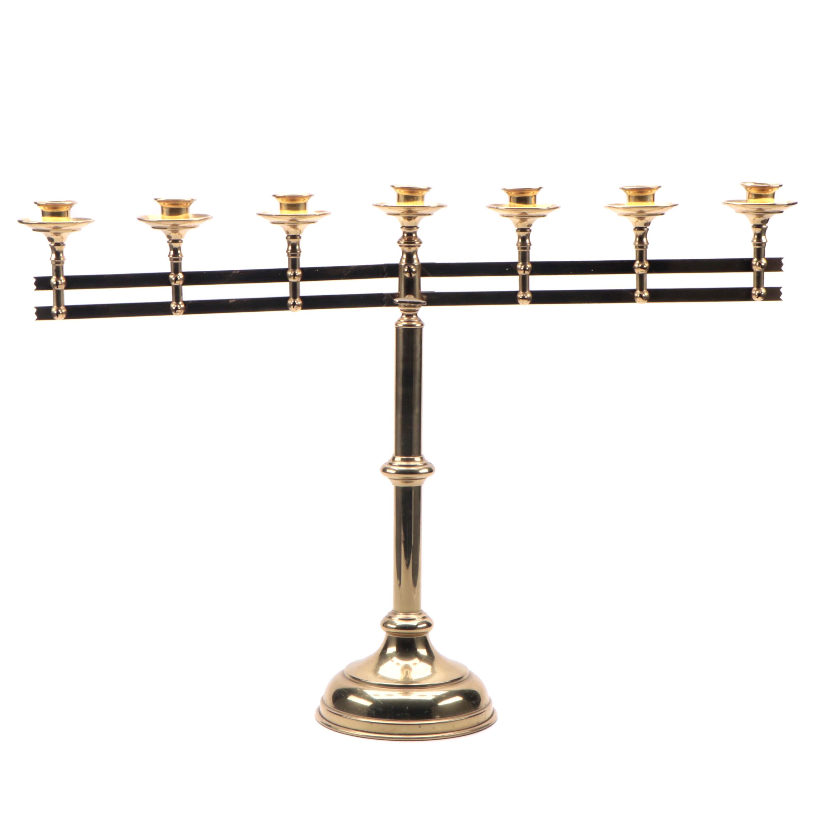 Adjustable Brass Church Altar Candelabra, 20th Century EBTH