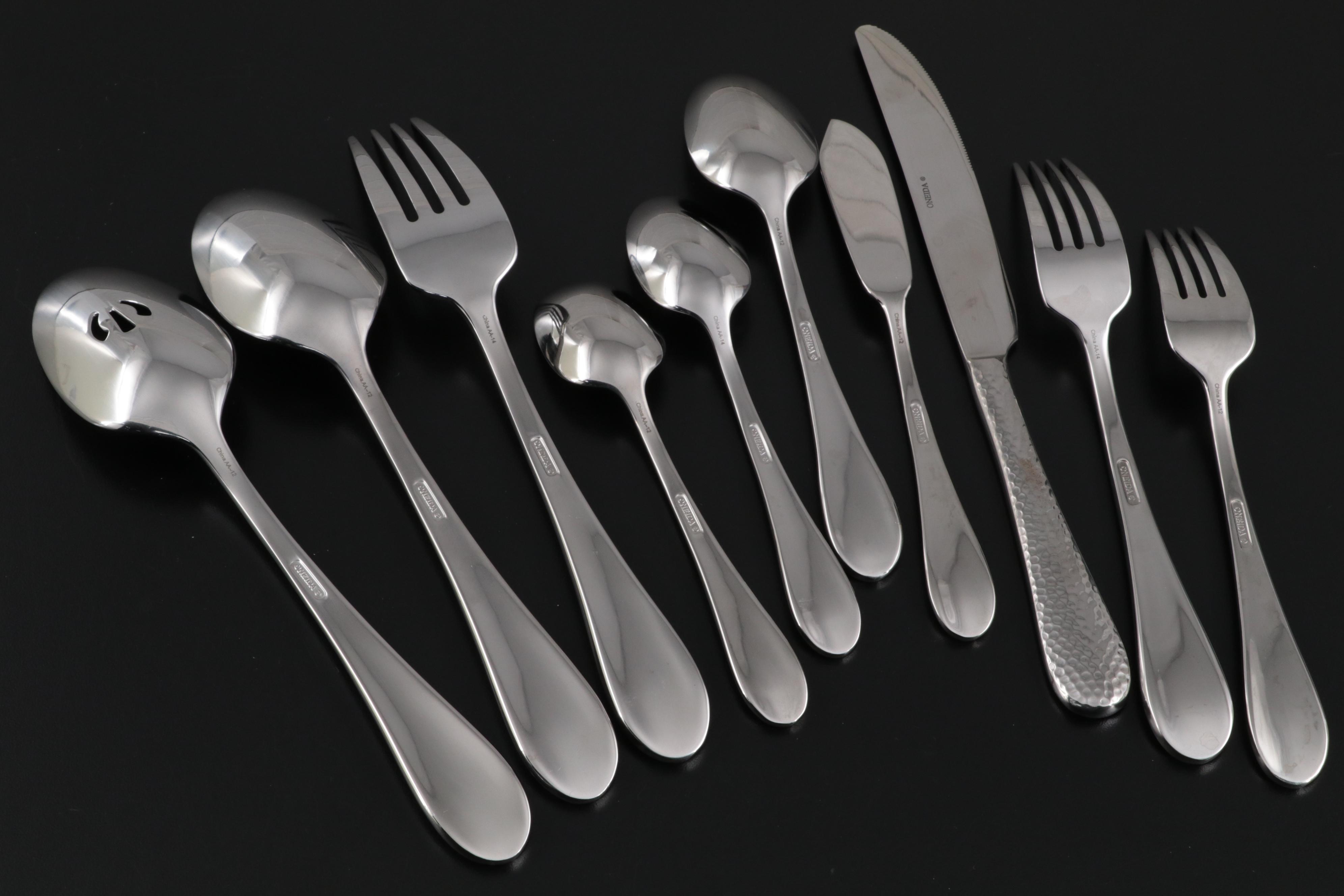 Oneida "Tibet" Stainless Steel Flatware and Serving Utensils with Chest