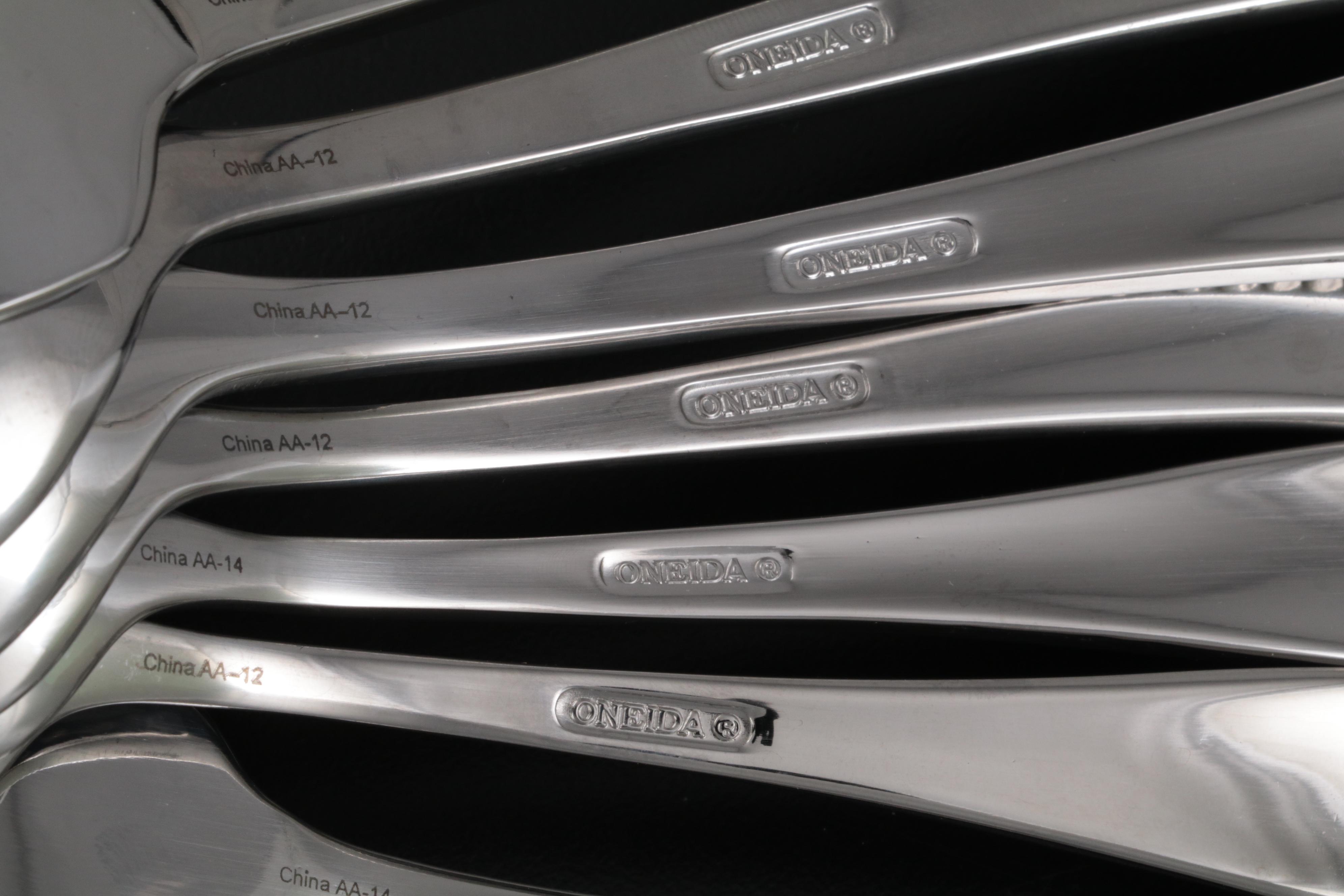 Oneida "Tibet" Stainless Steel Flatware and Serving Utensils with Chest