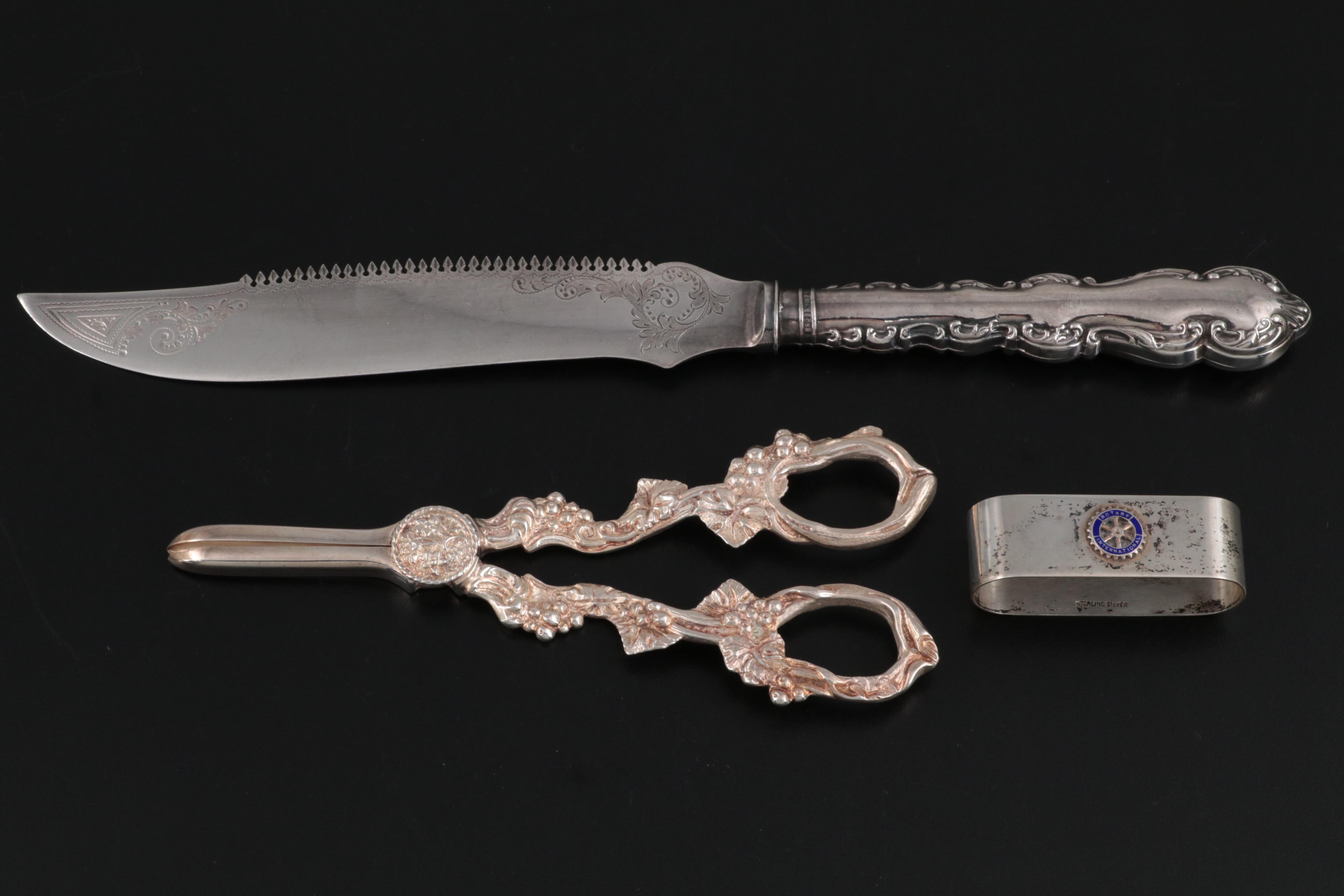 Lee & Wigfull Sheffield Bread Knives with Other Silver Plate and