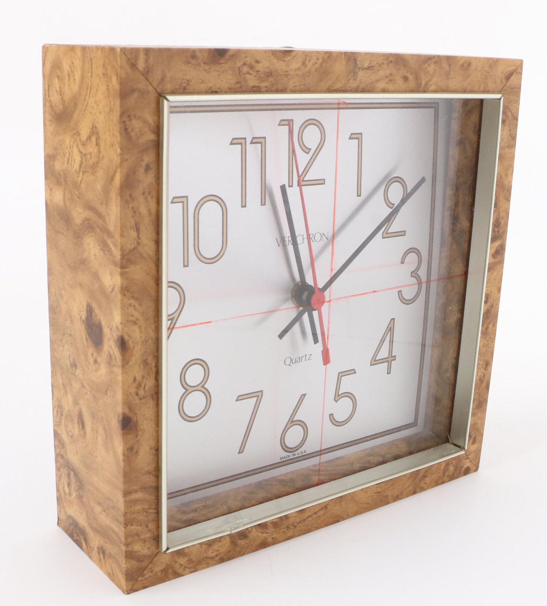 Harris & Mallow Verichron Burl Finish Wall Clock EBTH