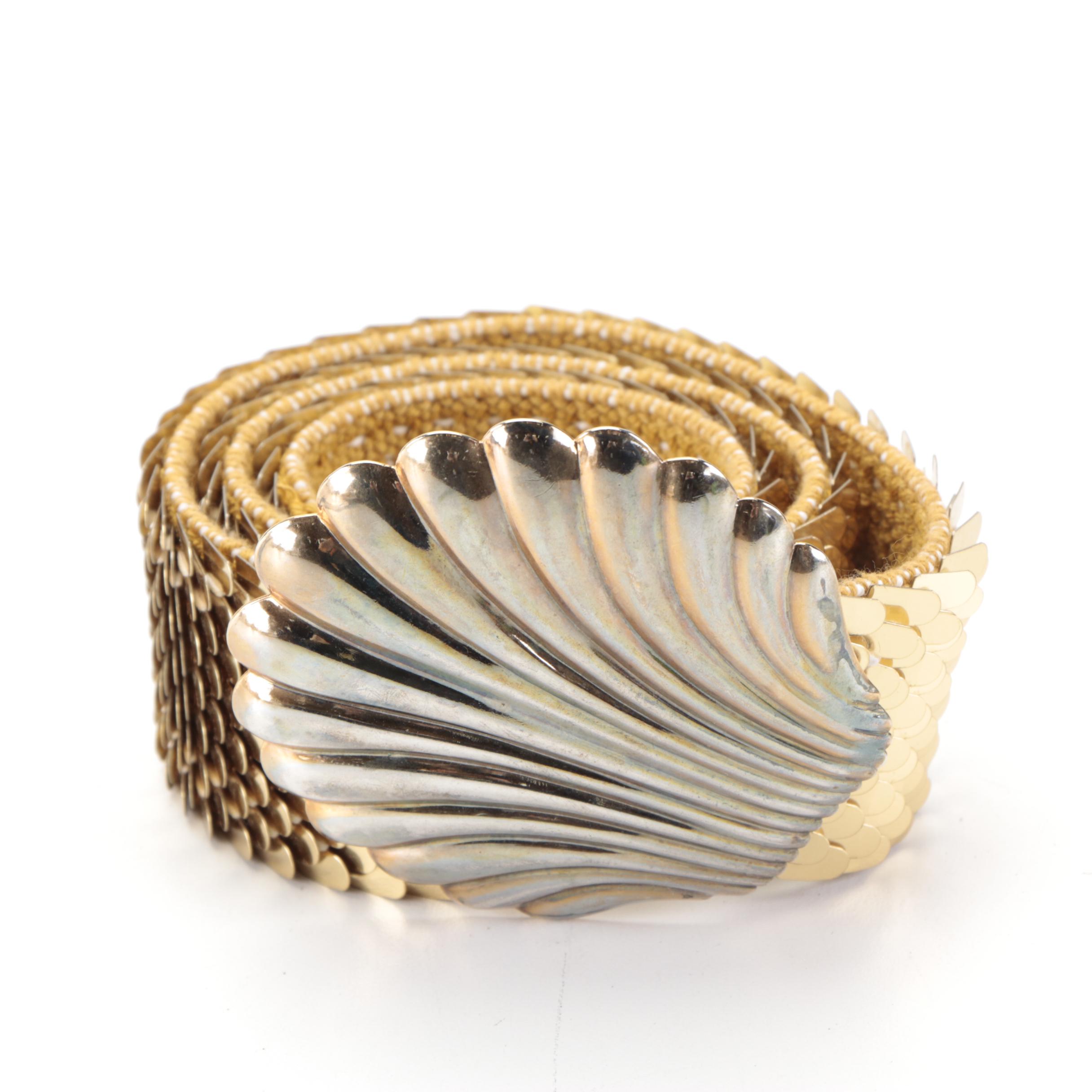 Metallic Oversized Ruched Leather Belt and More EBTH