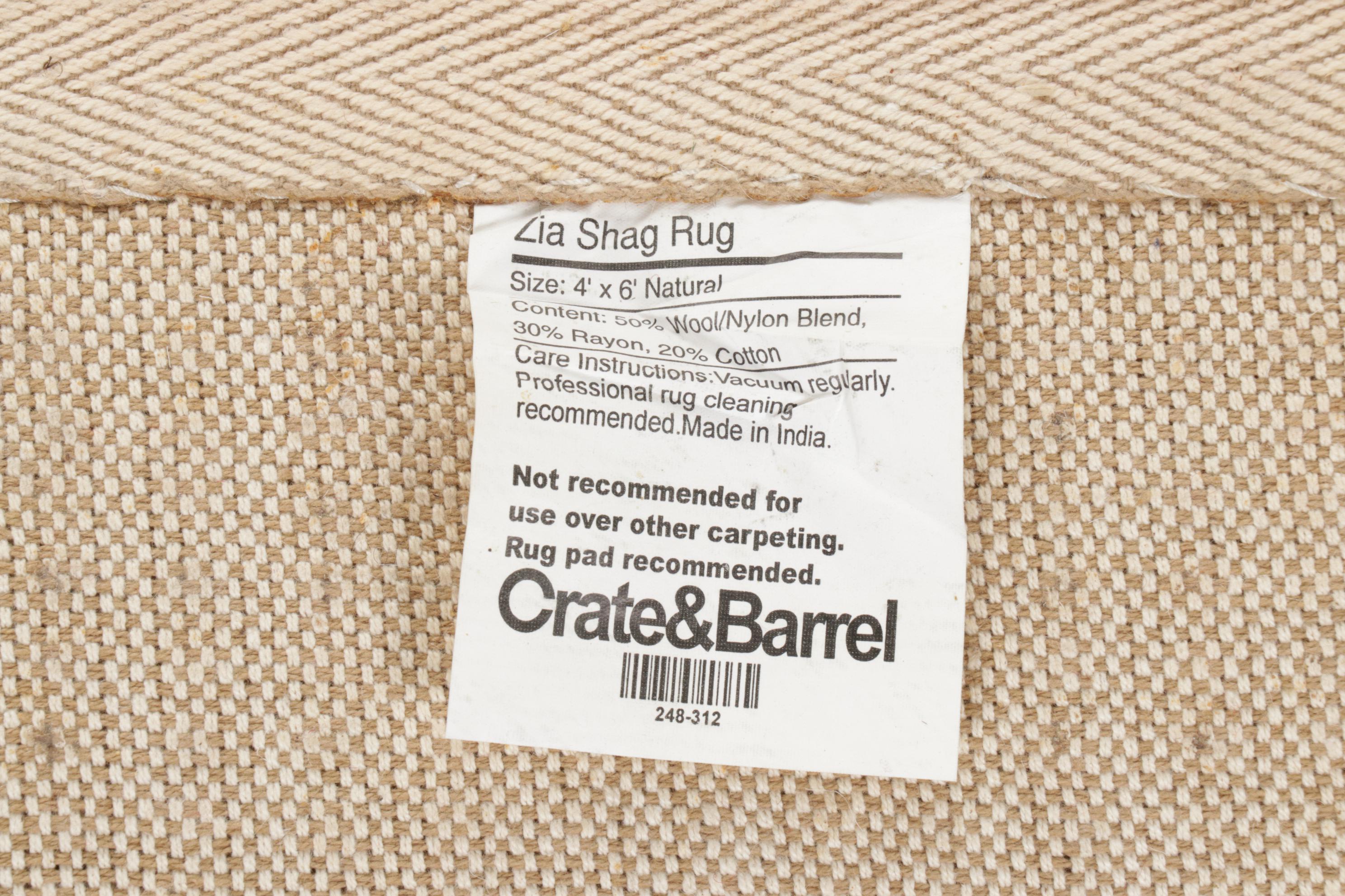 4'3 x 6'1 Machine Made Crate & Barrel Zia Shag Area Rug EBTH