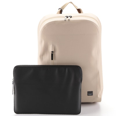 Knomo Harpsden Long Backpack and Geometric Embossed Sleeve for 12" Macbook