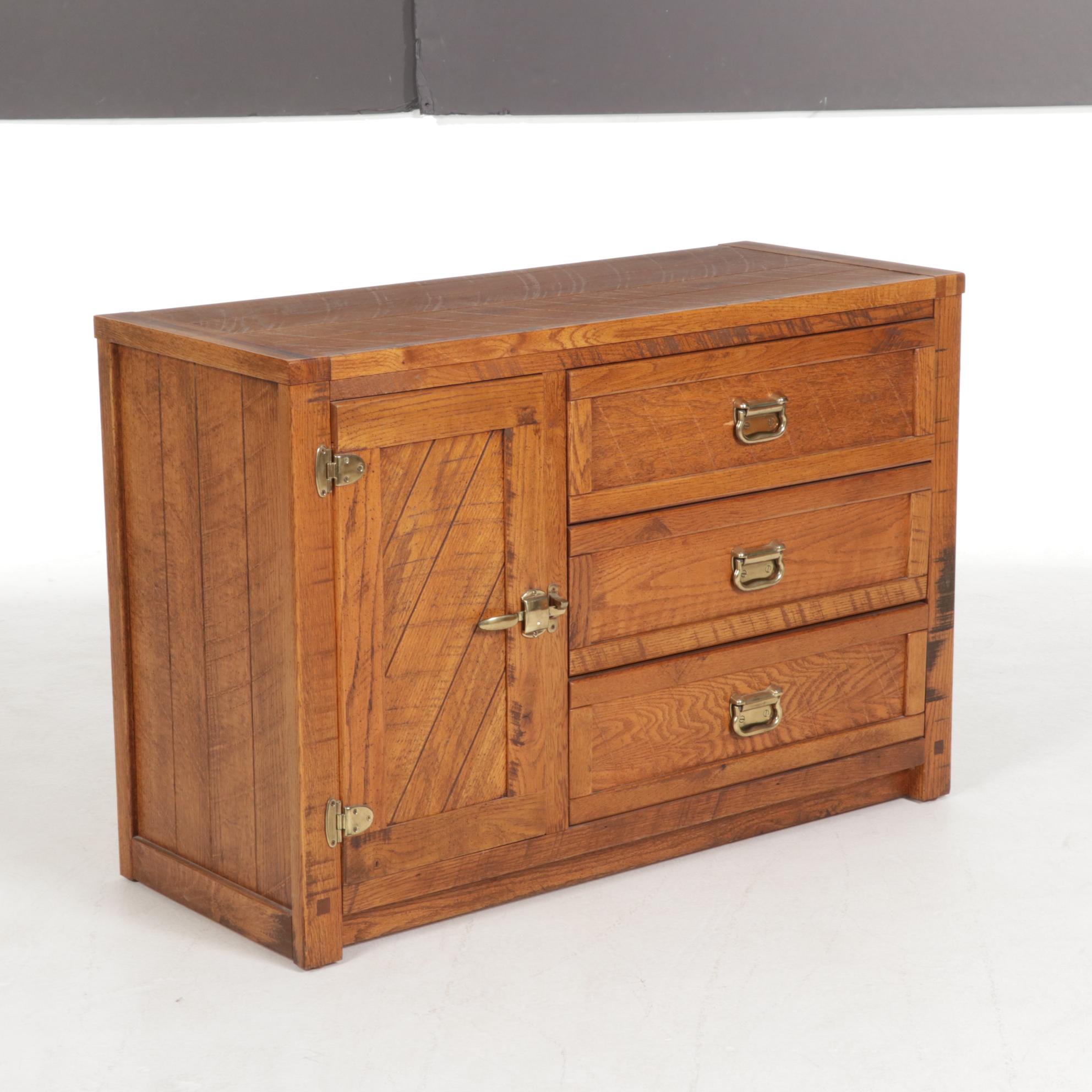 YoungHinkle "Windjammer" Rustic Finished Oak Chest, Hutch and