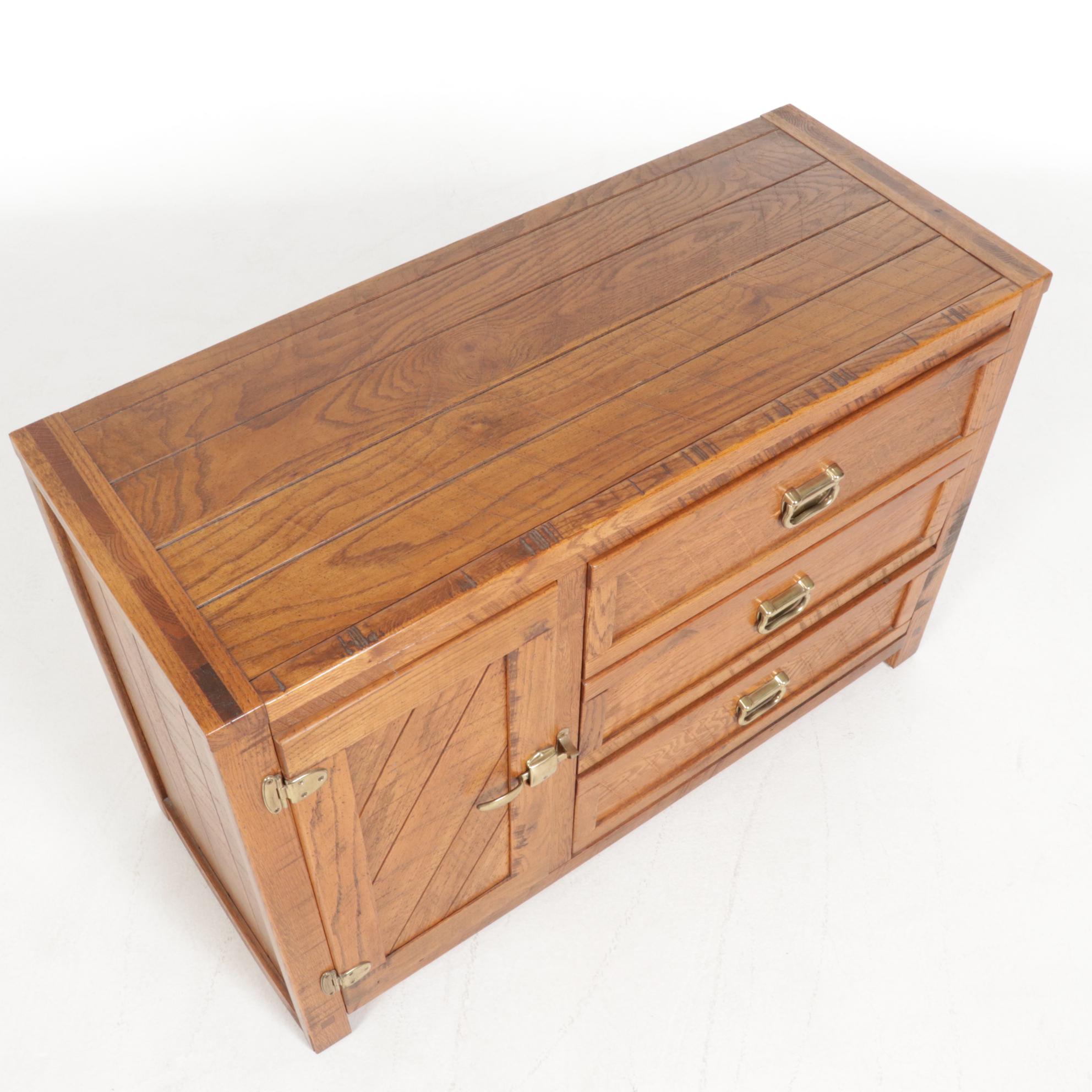 YoungHinkle "Windjammer" Rustic Finished Oak Chest, Hutch and