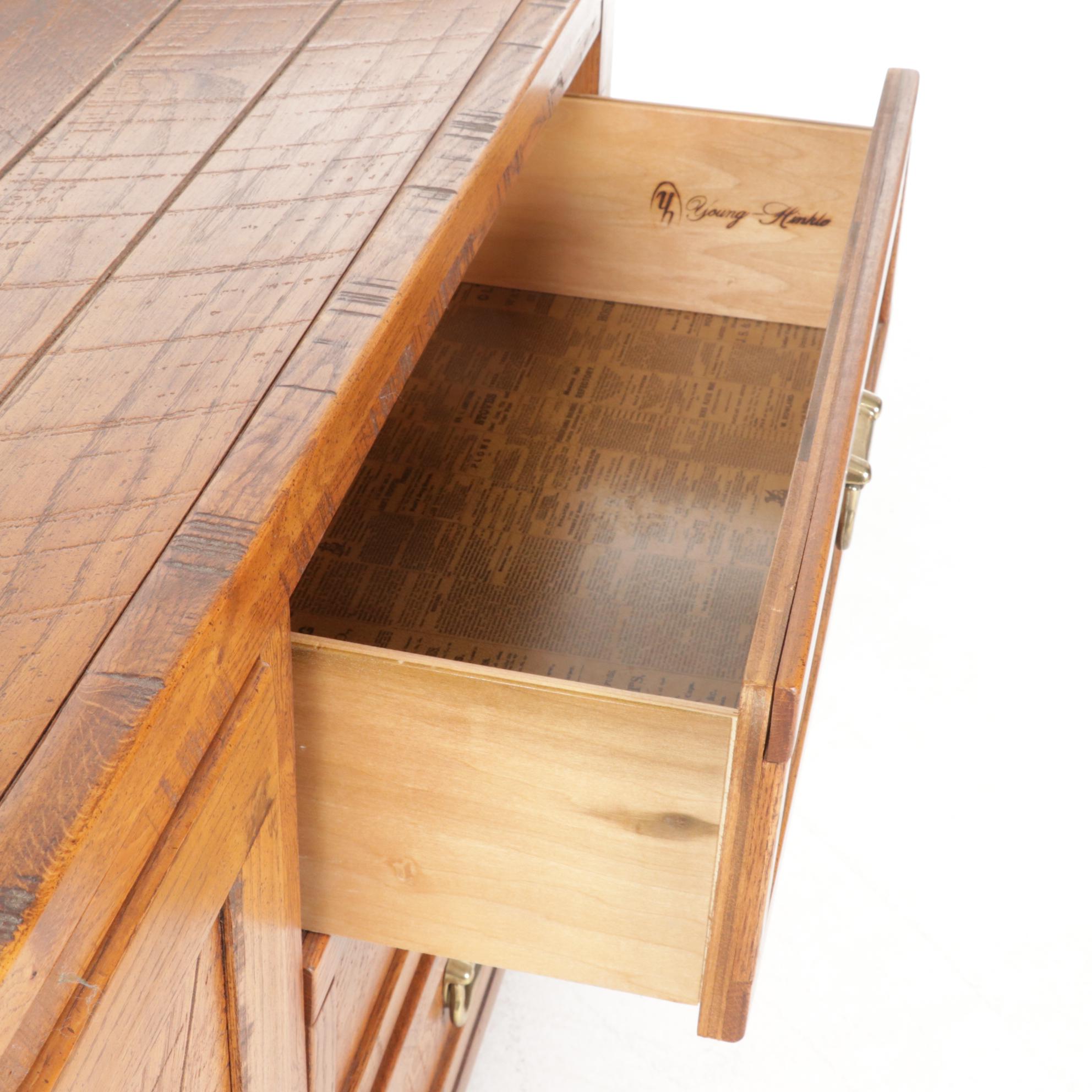 YoungHinkle "Windjammer" Rustic Finished Oak Chest, Hutch and