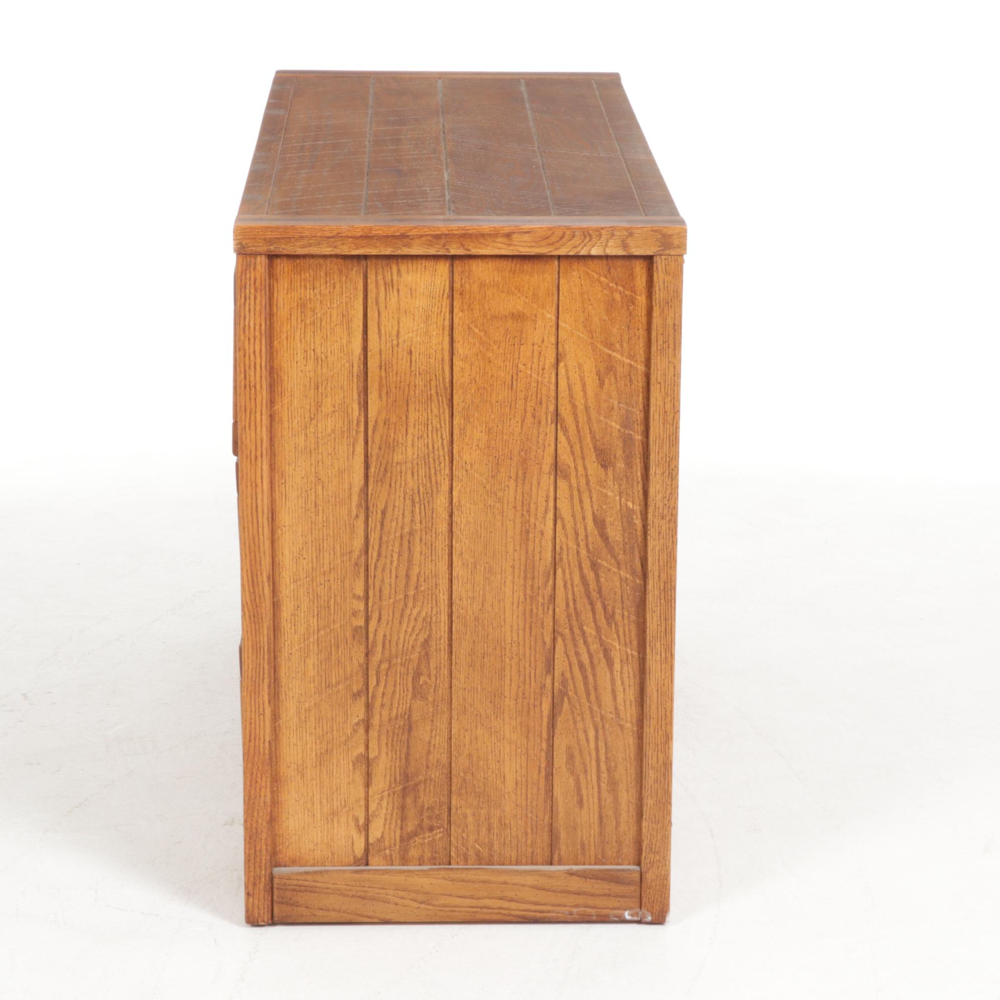 YoungHinkle "Windjammer" Rustic Finished Oak Chest, Hutch and