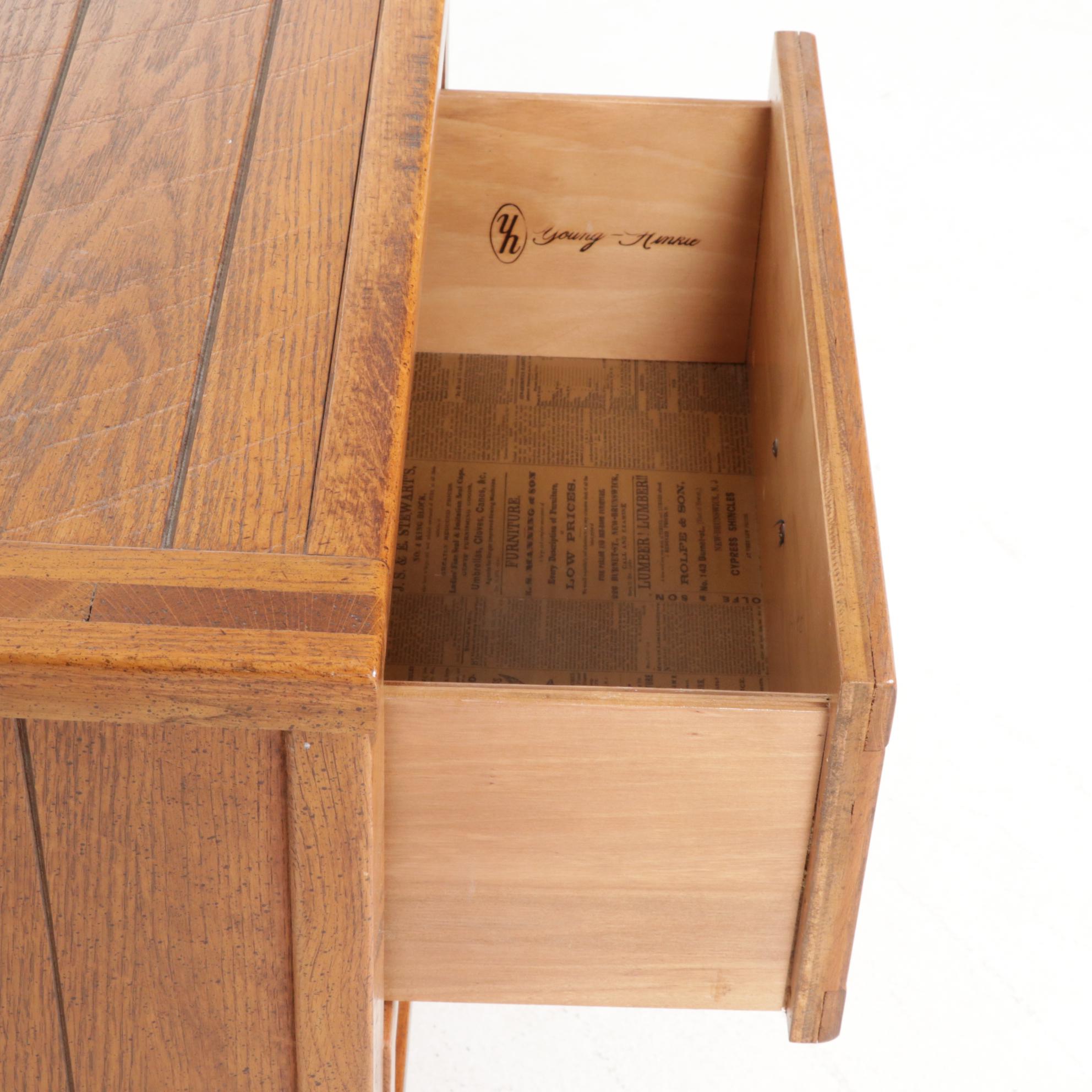 YoungHinkle "Windjammer" Rustic Finished Oak Chest, Hutch and