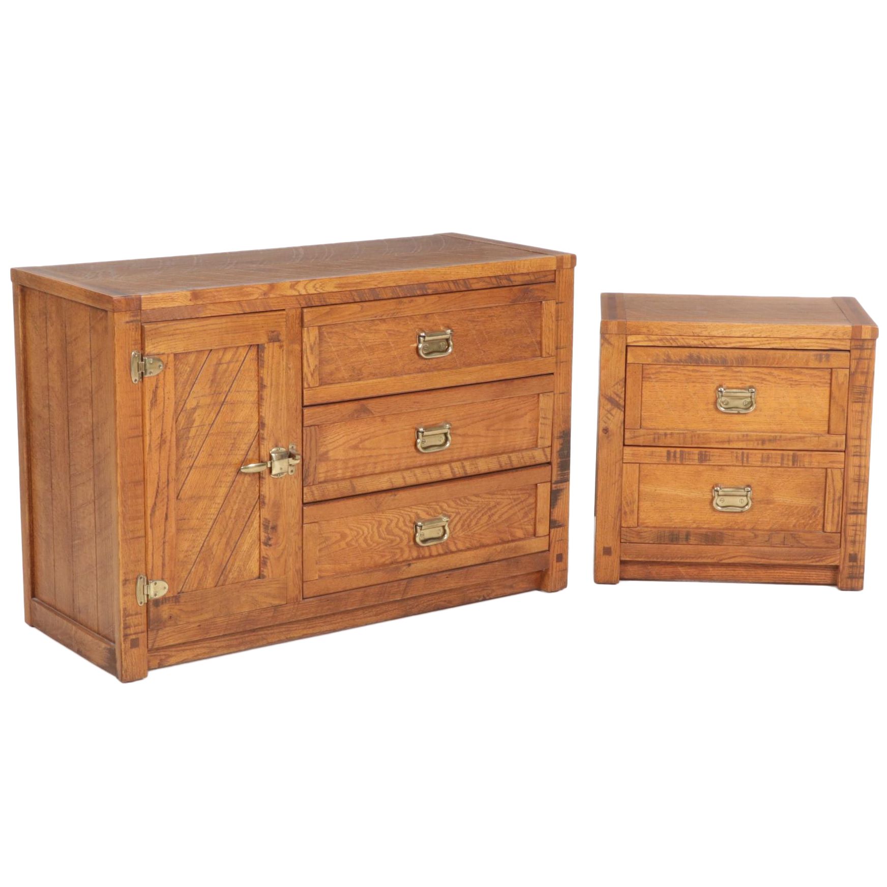 YoungHinkle "Windjammer" Rustic Finished Oak Chest, Hutch and