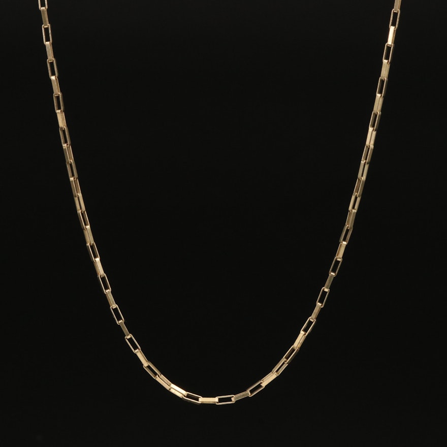 10K Elongated Box Chain Necklace