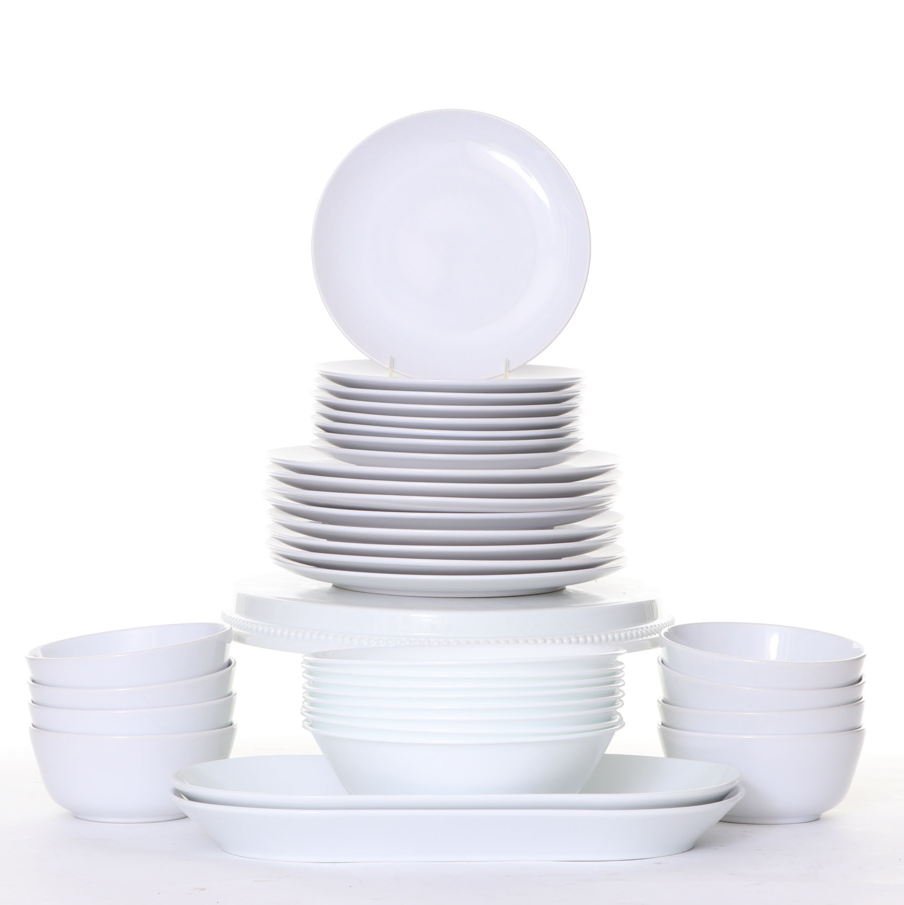 IKEA Stoneware Dinnerware, Corelle Bowls, and Threshold Cake Stand EBTH