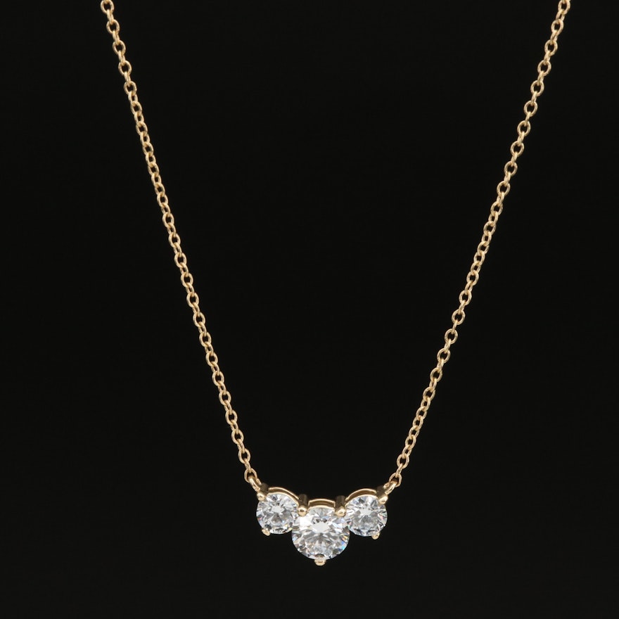14K 0.96 CTW Lab Grown Diamond Pendant Necklace