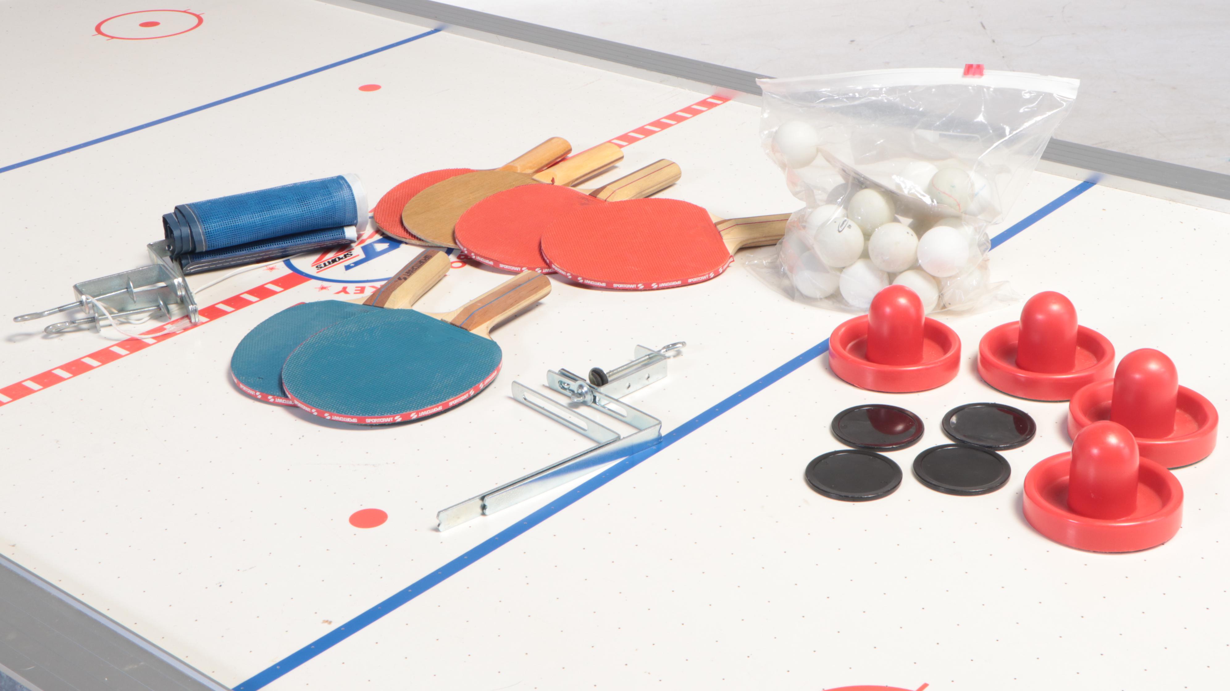 DRT KT Sports Air Hockey Table with Ping Pong Conversion Set EBTH
