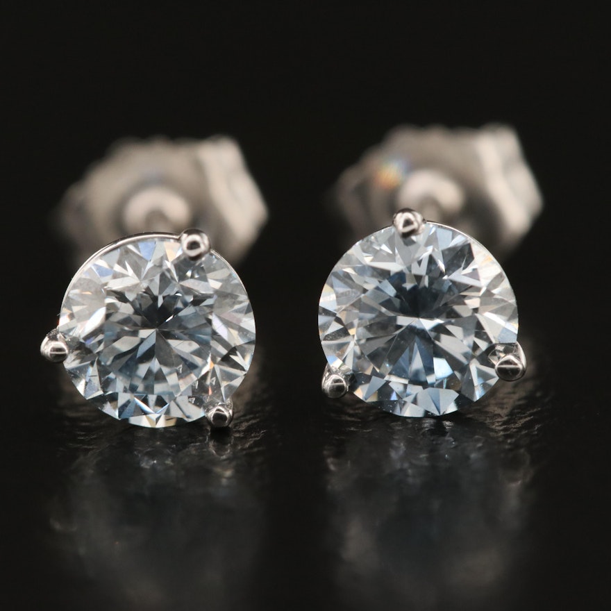 14K 0.96 CTW Lab Grown Diamond Martini Stud Earrings