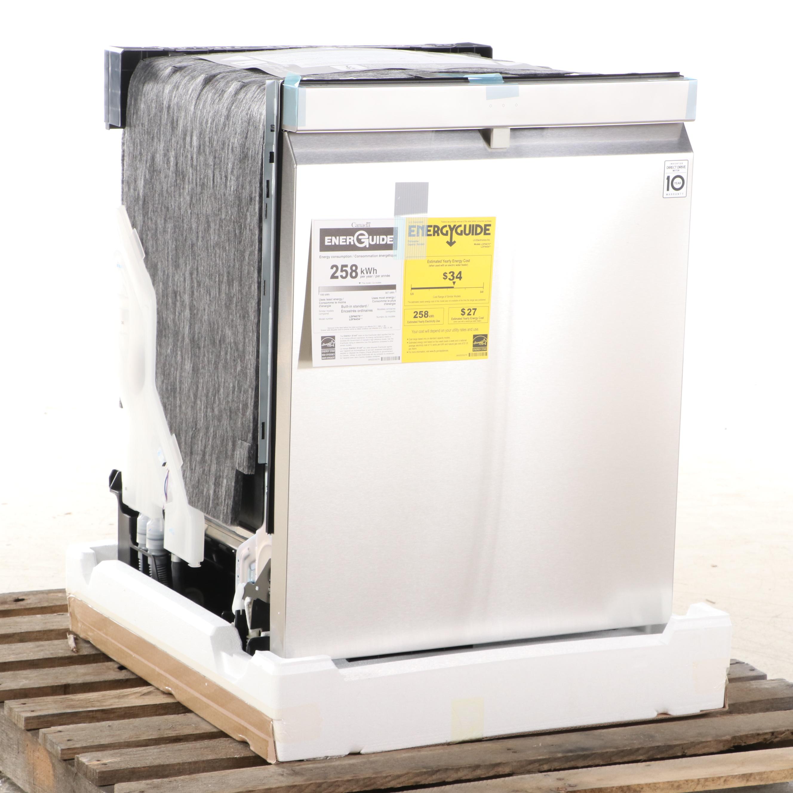 LG Stainless Steel Top Control Dishwasher with Glide Rail EBTH