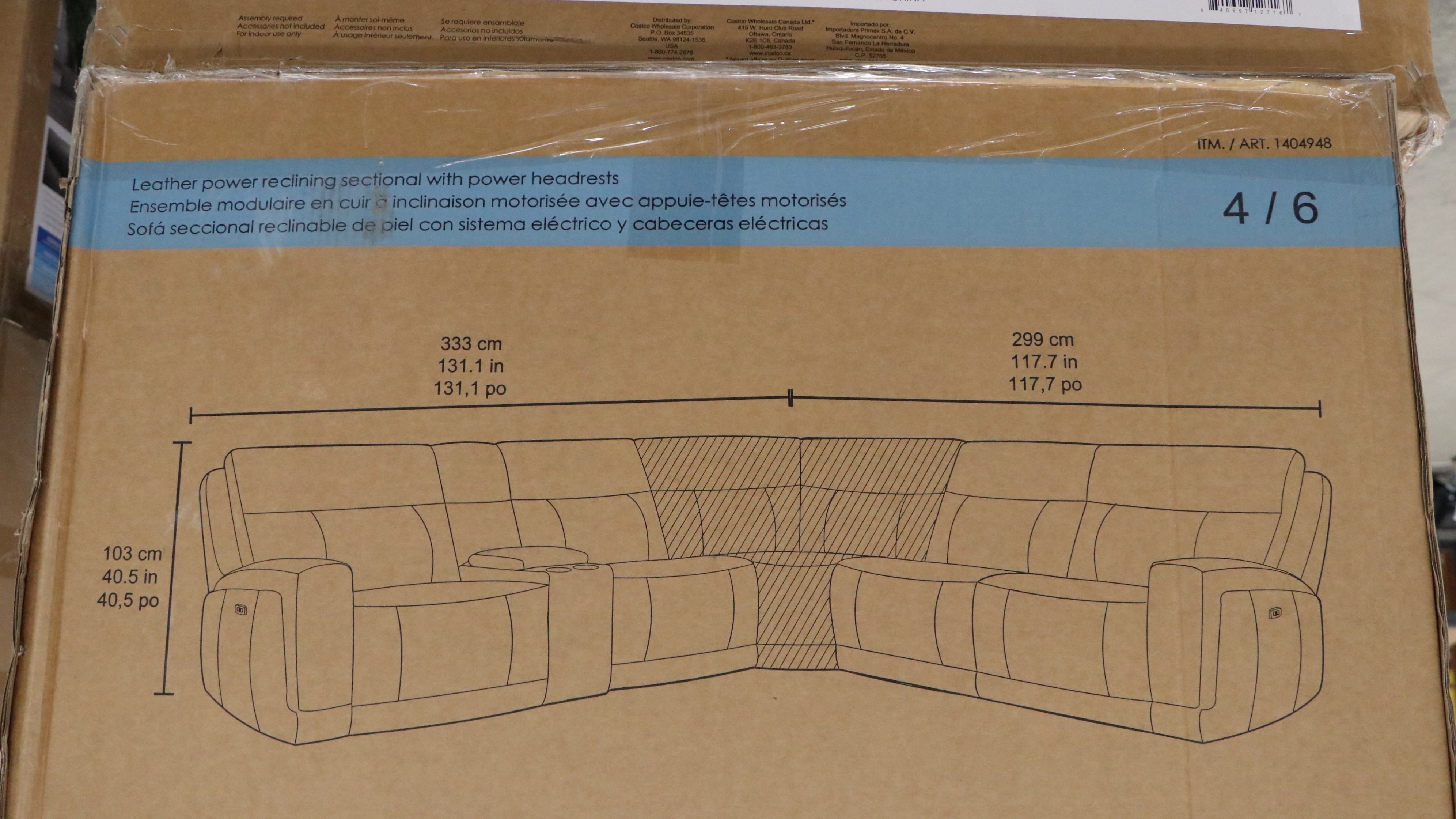 Gilman Creek "Lauretta" 6Piece Grey Leather Power Reclining Sectional EBTH