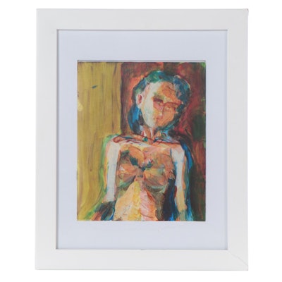 Jeffrey Scott Lewis Acrylic Painting of Woman, 2001