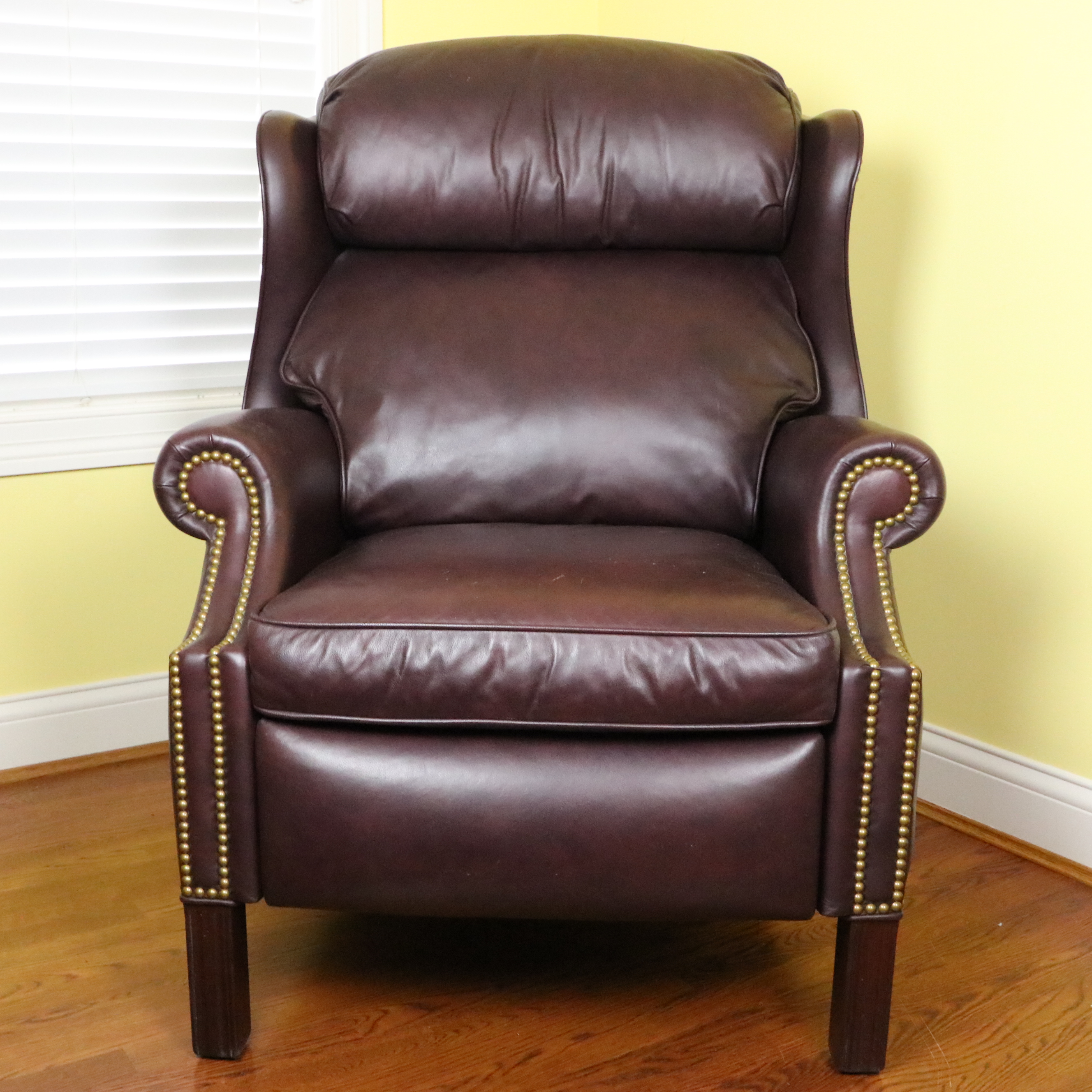 Hancock & Moore Leather Wingback Recliner with Nailhead Trim EBTH