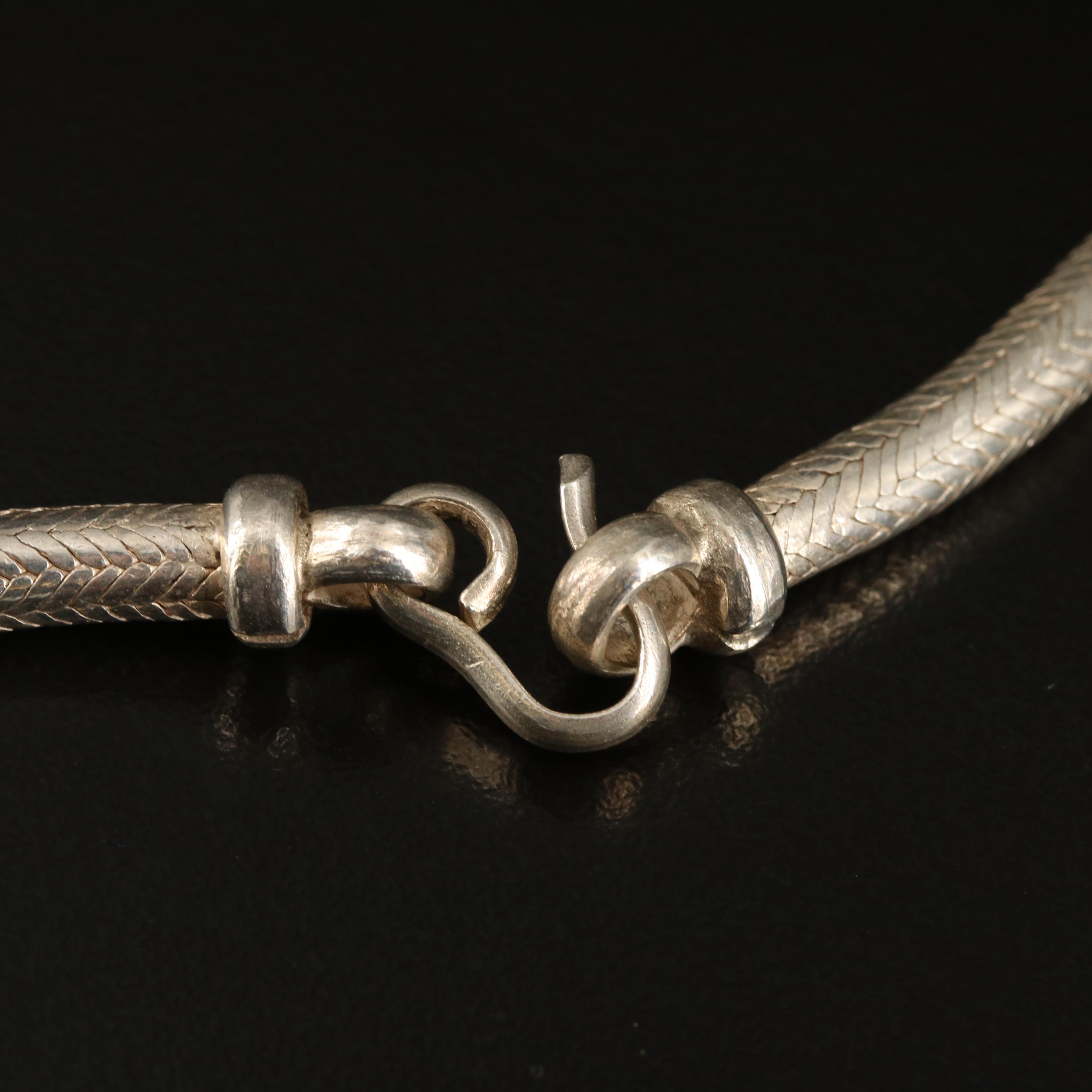 800 Silver Round Snake Chain Necklace EBTH