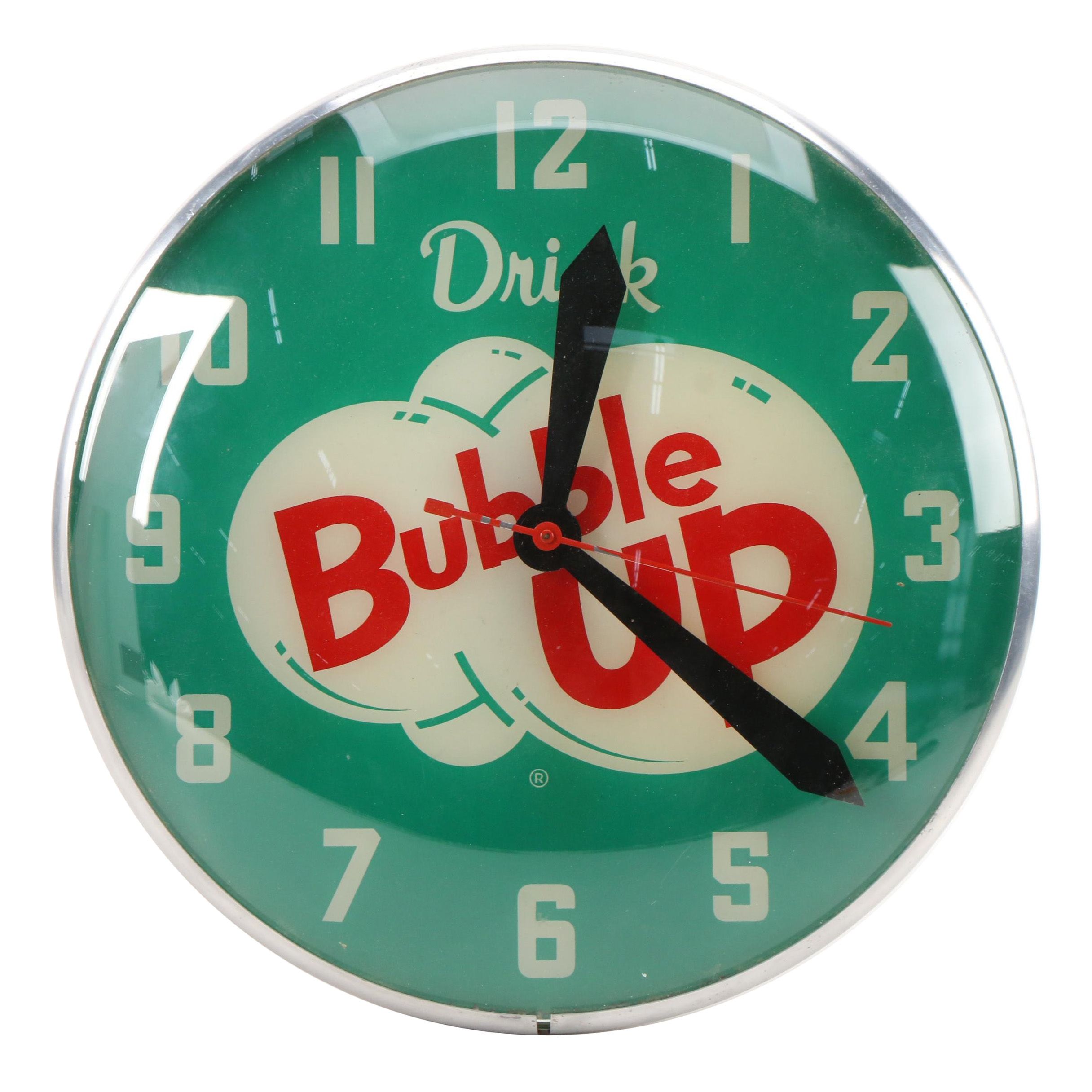 "Drink Bubble Up" Light Up Advertising Electric Clock EBTH
