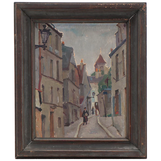 Alvin Raffel Parisian Street Scene Oil Painting 