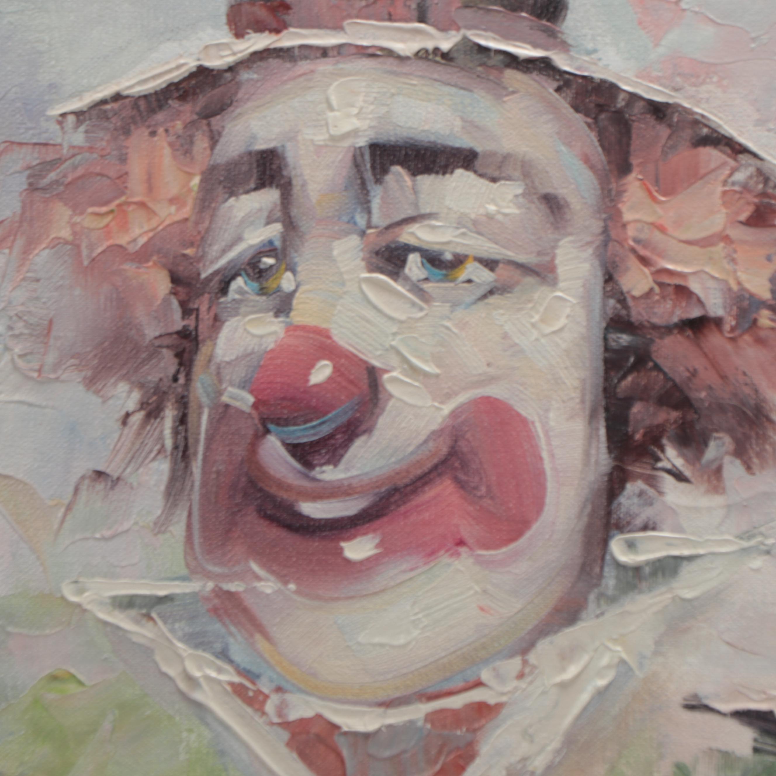 William Moninet Clown Portrait Oil Painting, Late 20th Century | EBTH