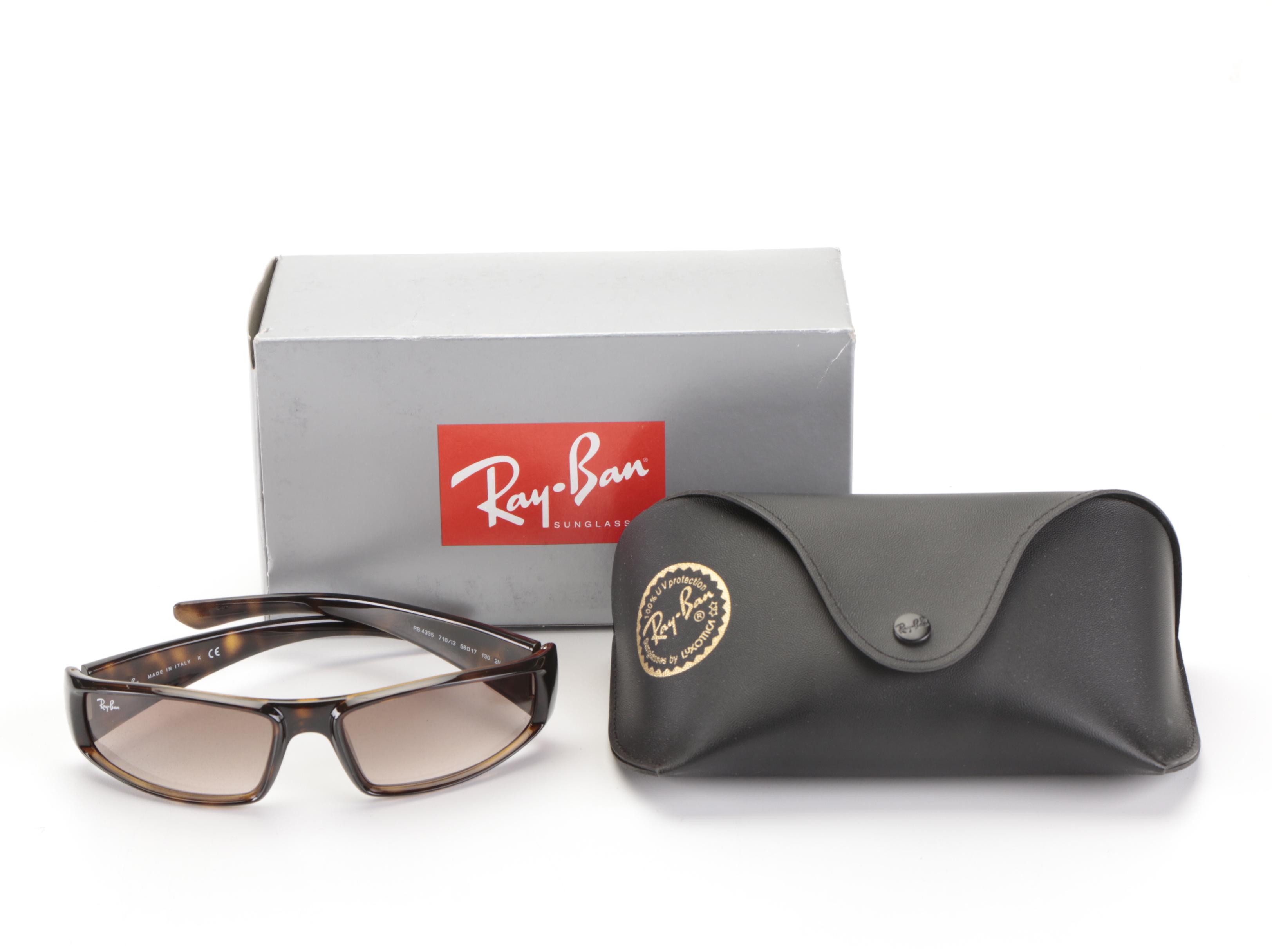 Ray-Ban RB4335 Wraparound Sunglasses with Case and Box | EBTH