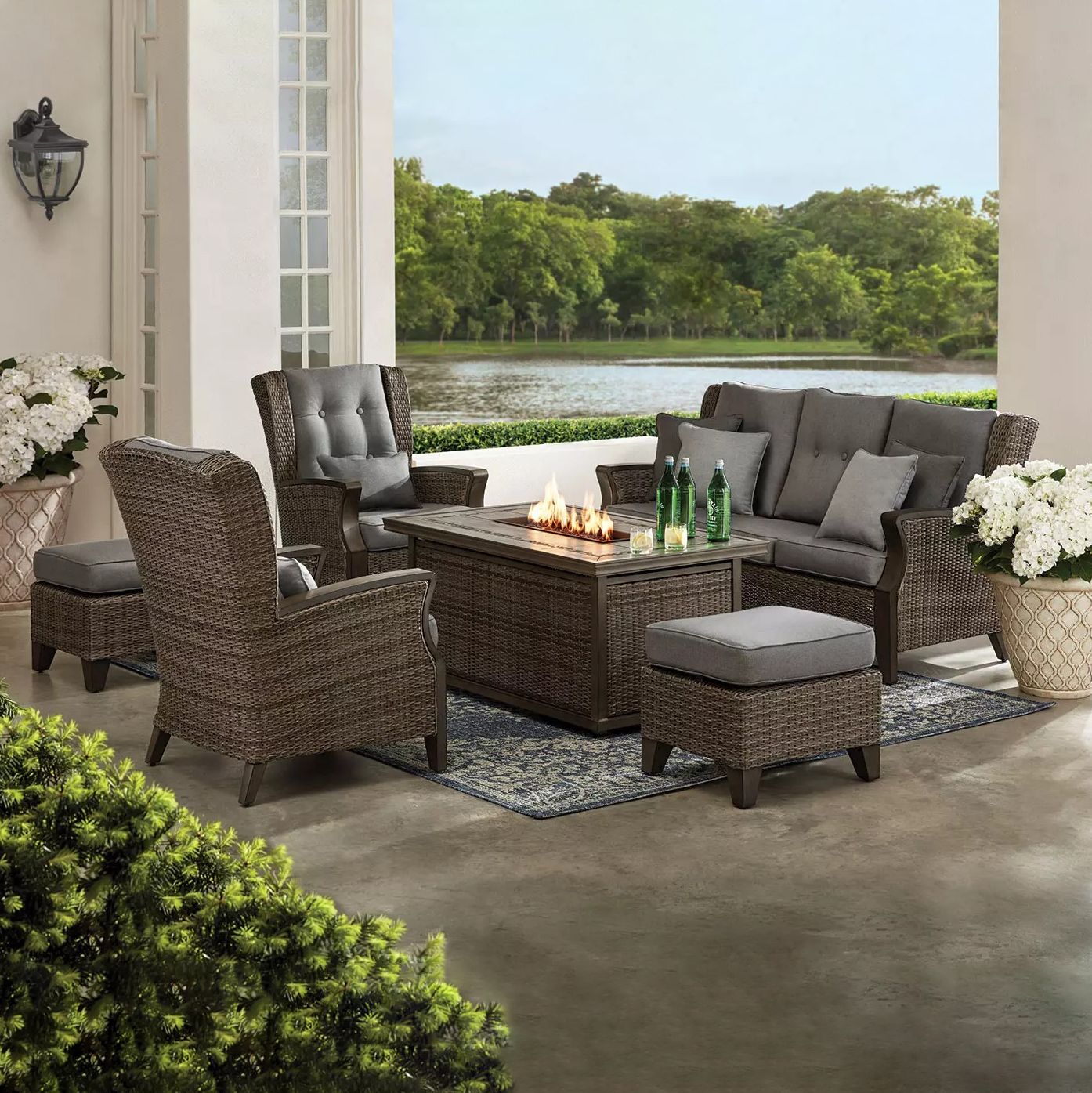 Member's Mark Agio "Newcastle" 6Piece Patio Deep Seating Set with Fire Pit EBTH
