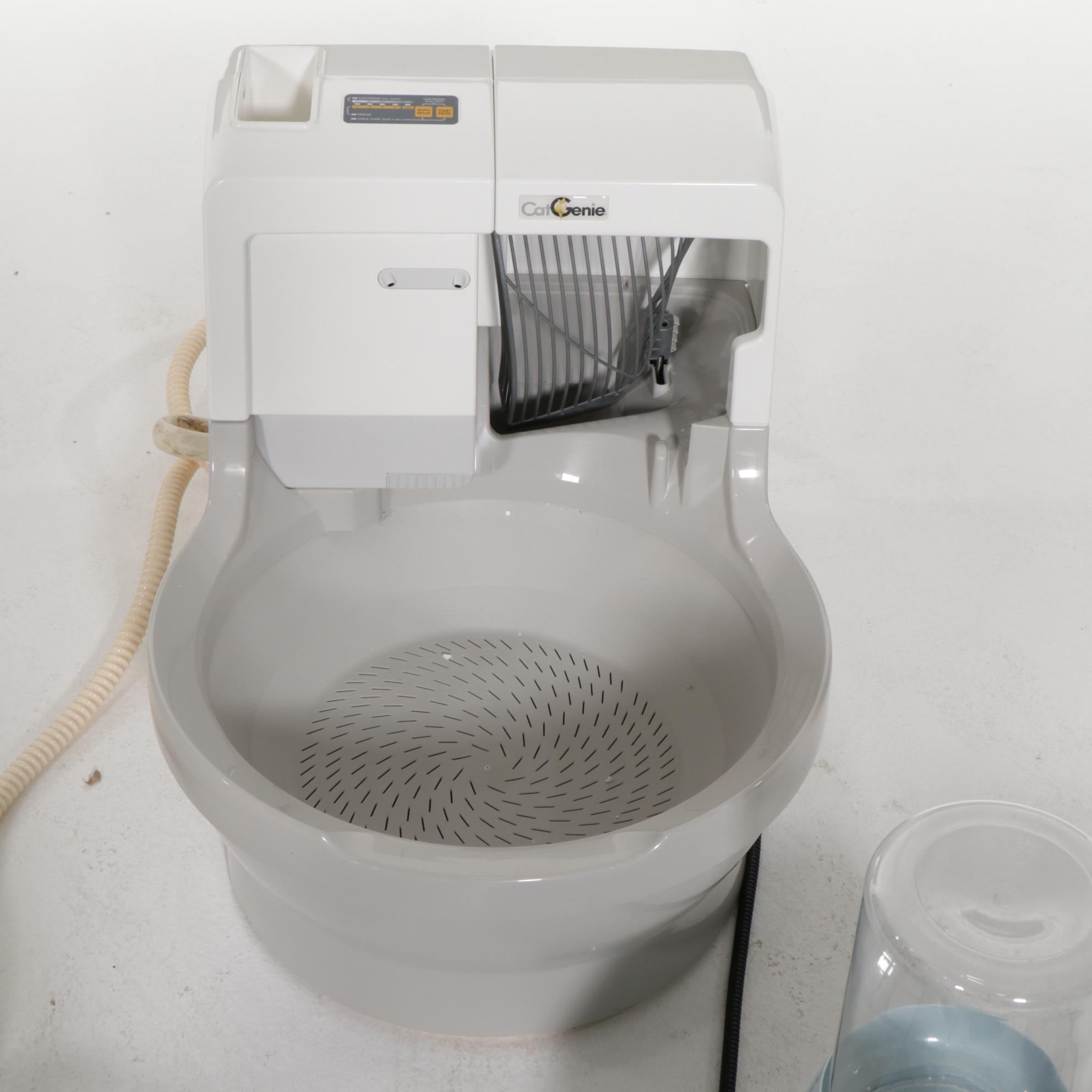 Two Cat Genie Litter Boxes with Dinkwell "Big Dog" Water Fountains EBTH