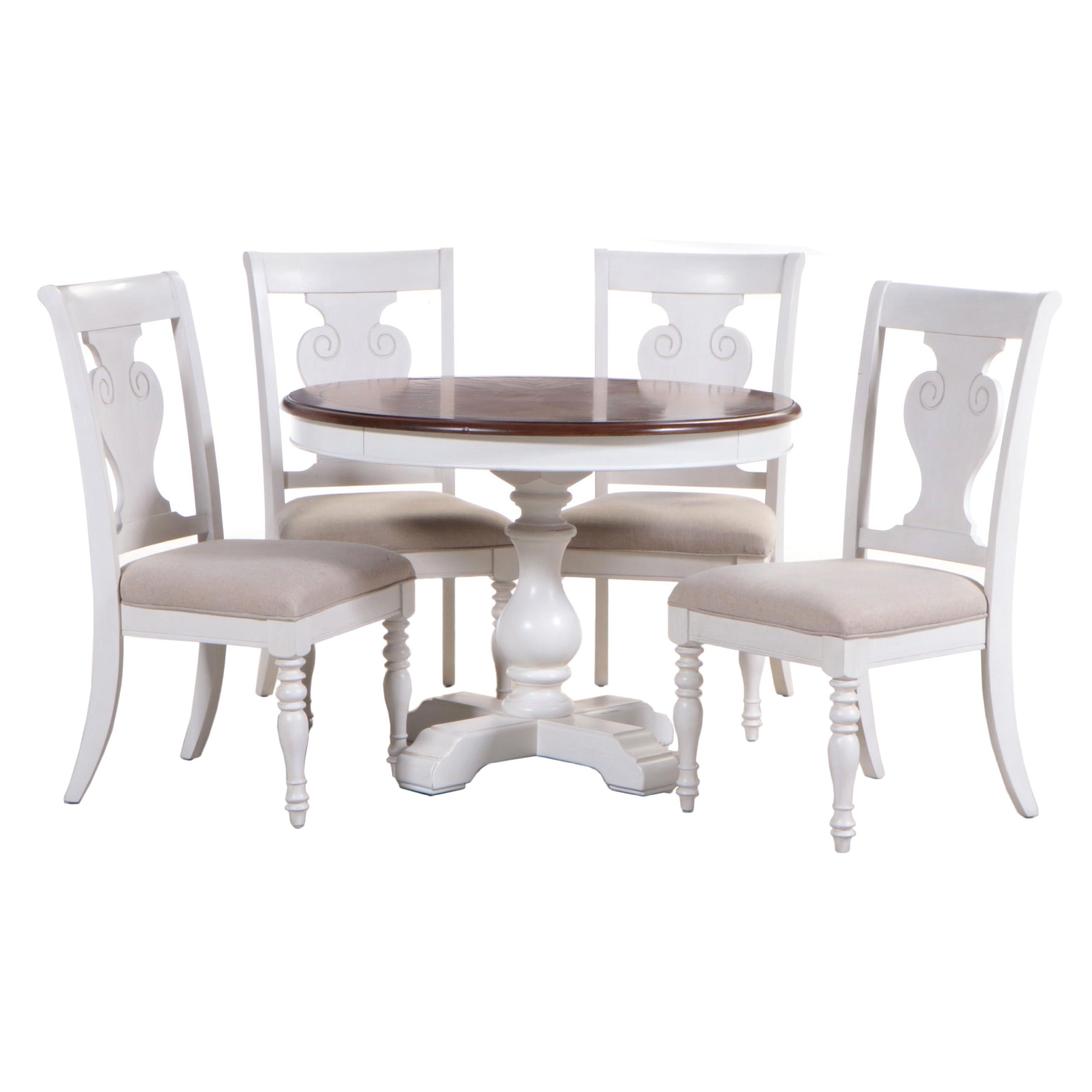Haverty's Round Dining Table with Kaiser 1 Furniture Chairs EBTH