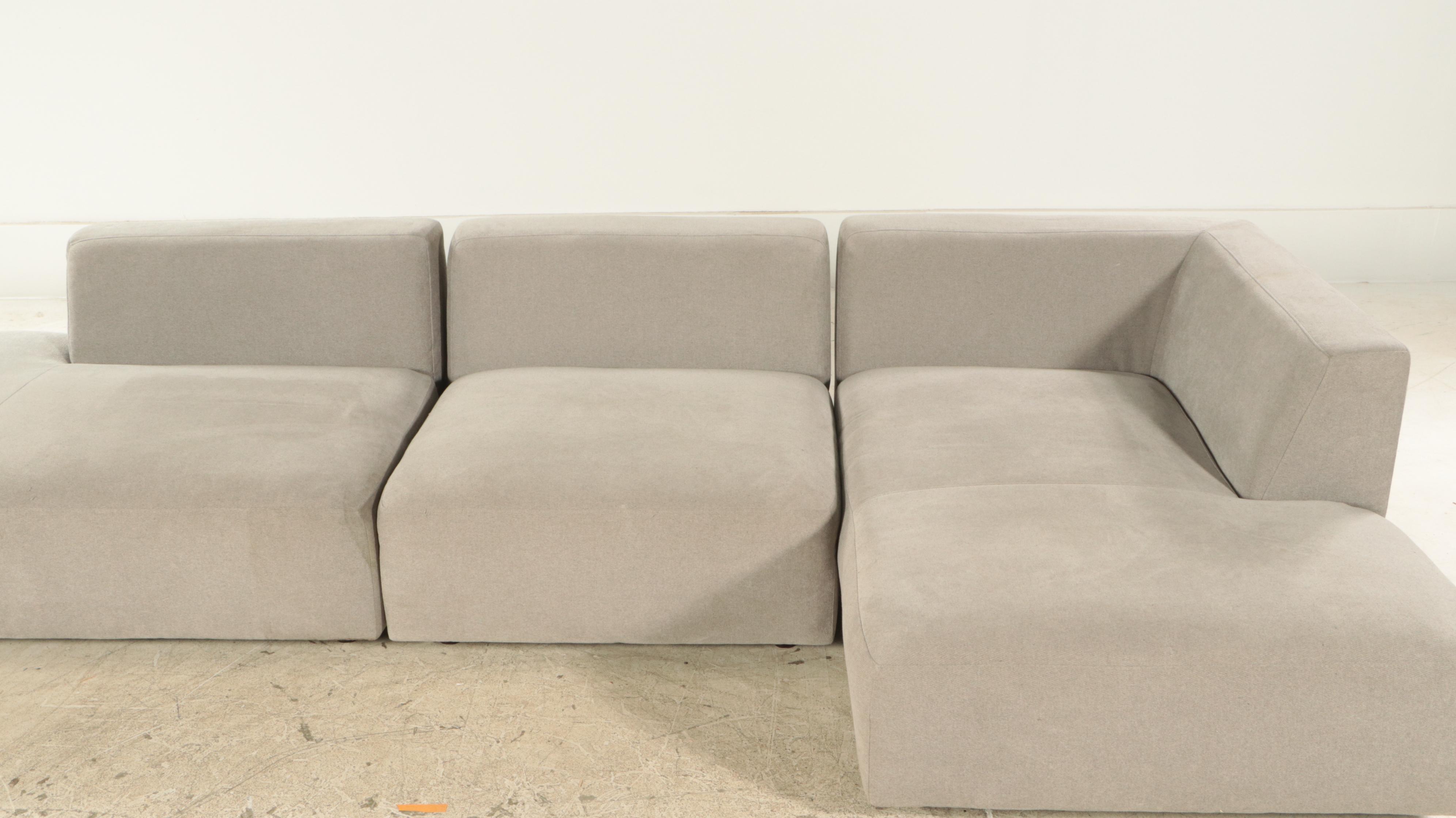 Gilman Creek "Macon" Modernist Style Gray Fabric Sectional EBTH