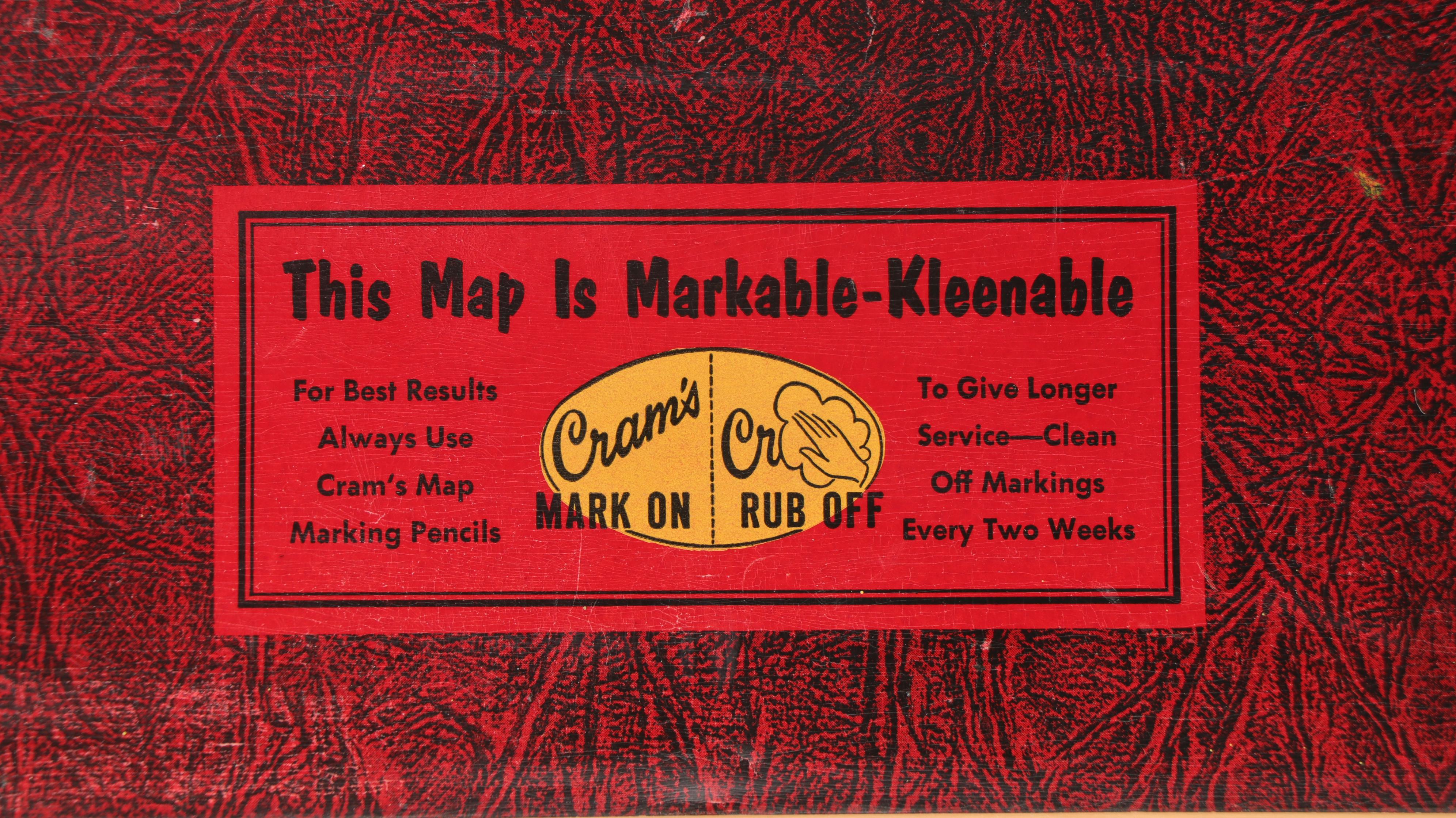 "Cram's Beginners Map of the United States" Wall Mount Classroom Map EBTH