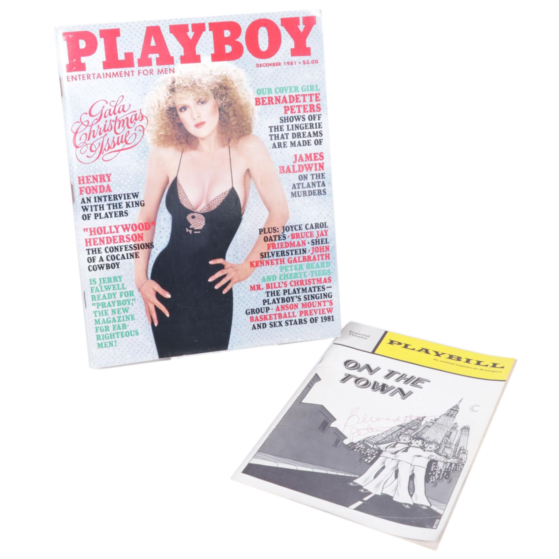 Bernadette Peters Signed "On the Town" Playbill with "Playboy" Christmas Issue | EBTH