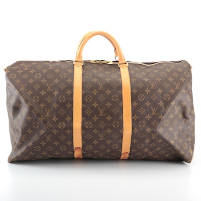Louis Vuitton Keepall Bandoulière 60 in Monogram Canvas and Vachetta Leather