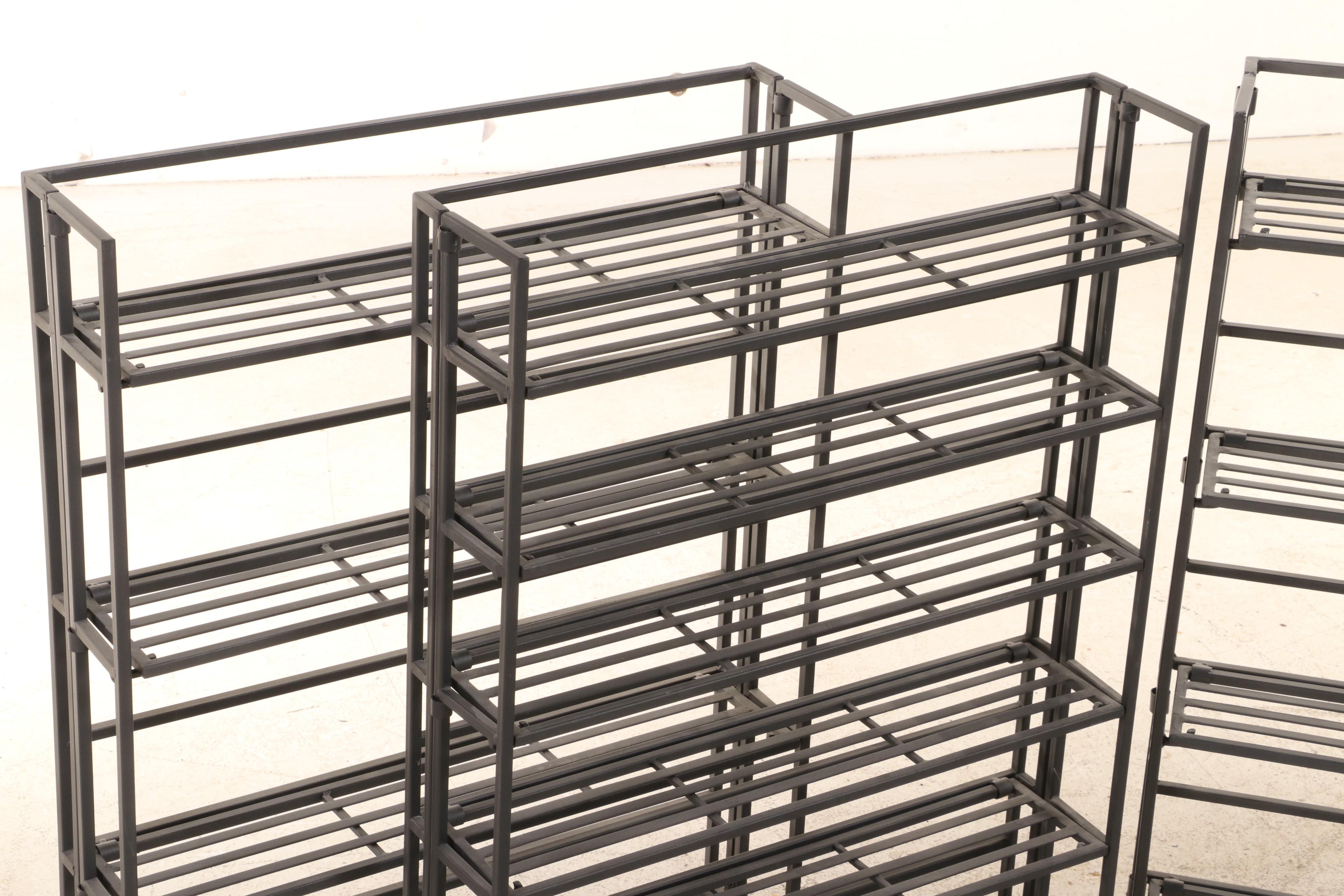 Three Folding Metal CD Storage Racks EBTH