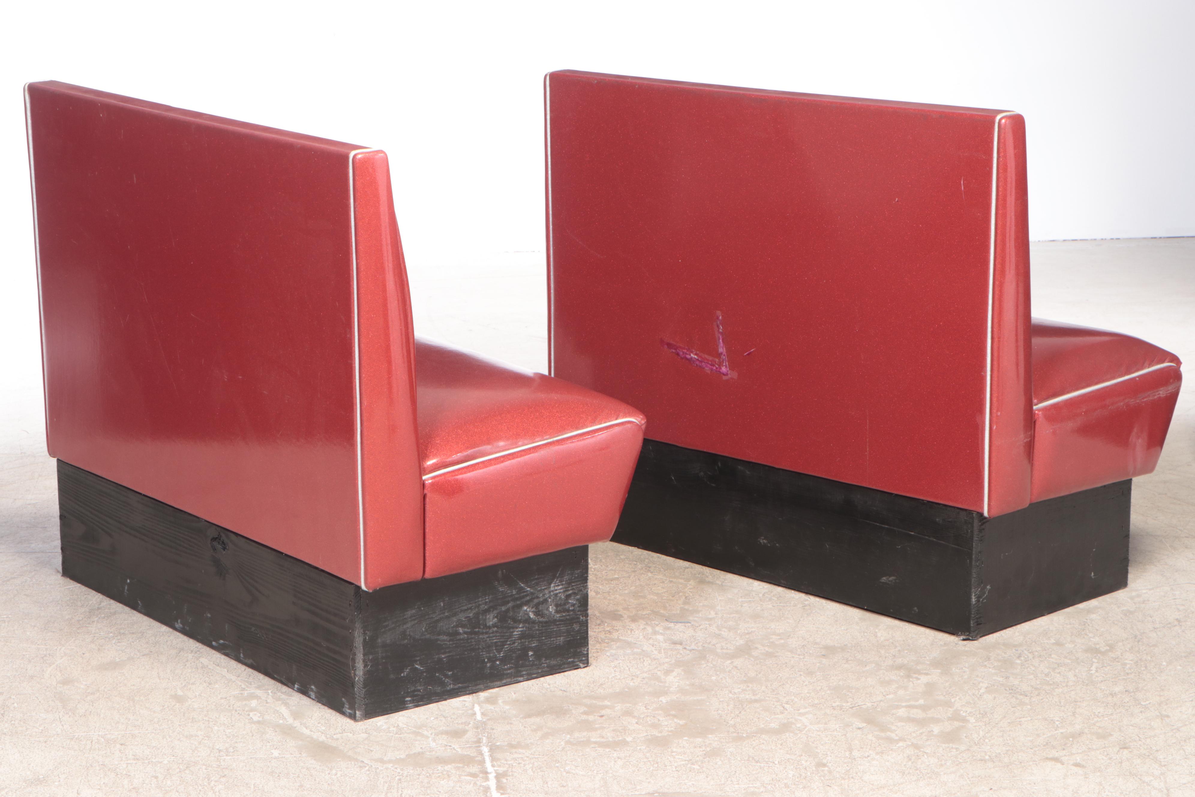 Vitro Retro Diner Style Metallic Vinyl Banquette Seating with Laminate