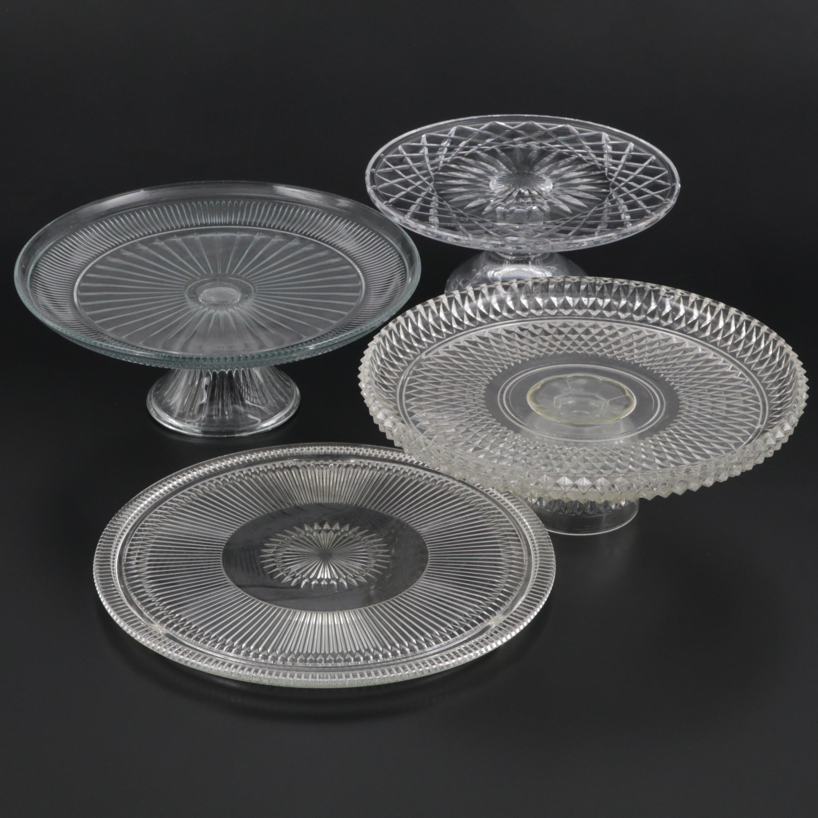 Waterford Crystal Cake Stand with Other Glass Cake Stands