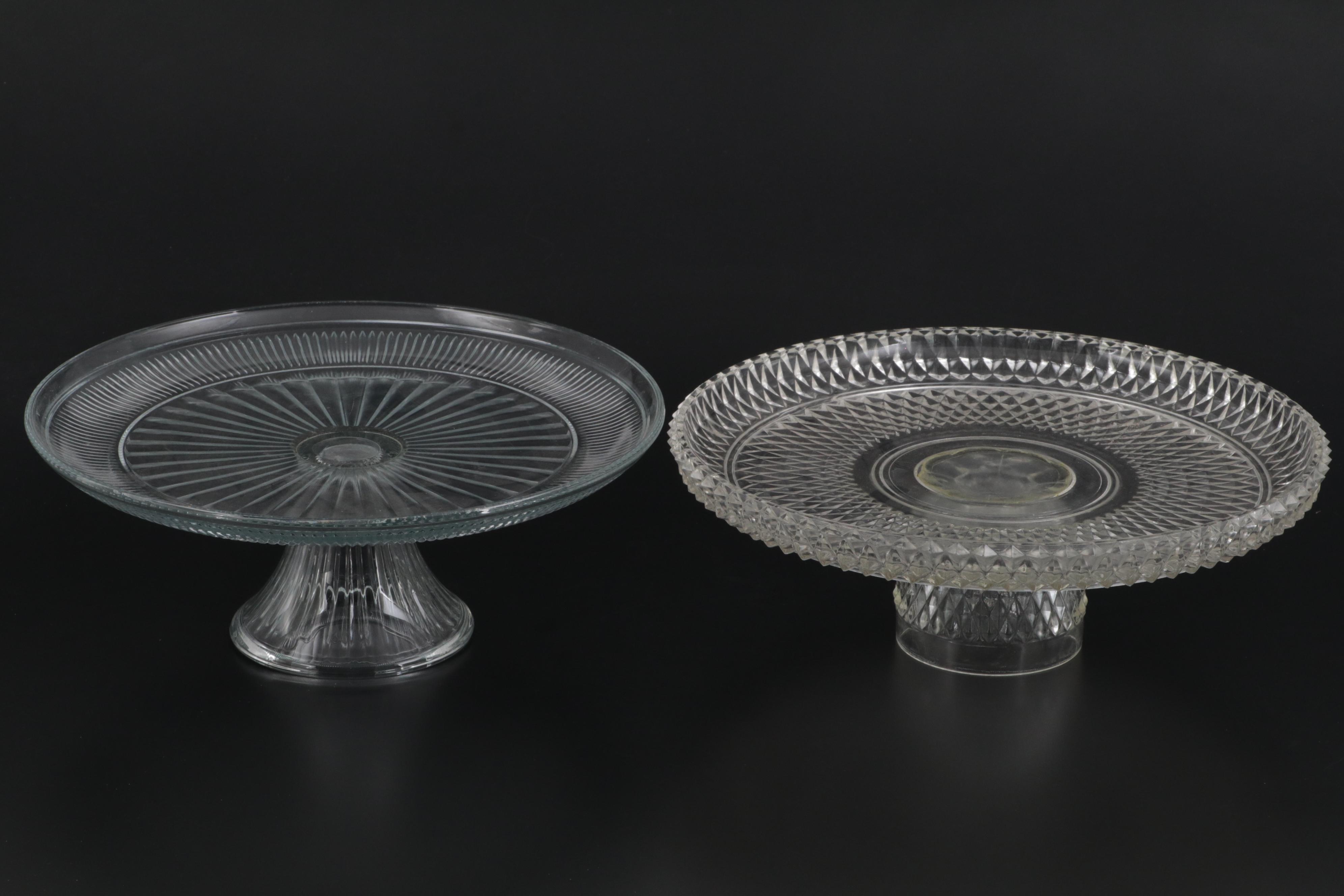 Waterford Crystal Cake Stand with Other Glass Cake Stands