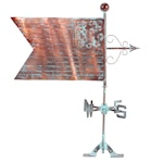 Patinated Copper American Flag Weathervane