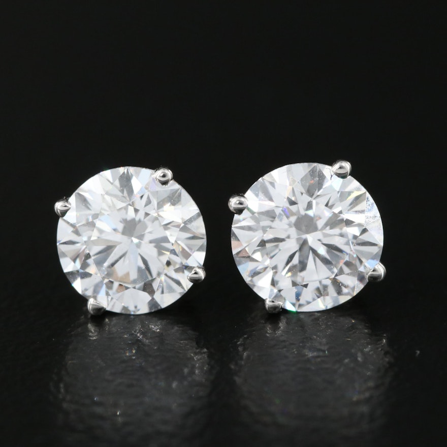 Platinum 2.24 CTW Lab Grown Diamond Stud Earrings with IGI Reports