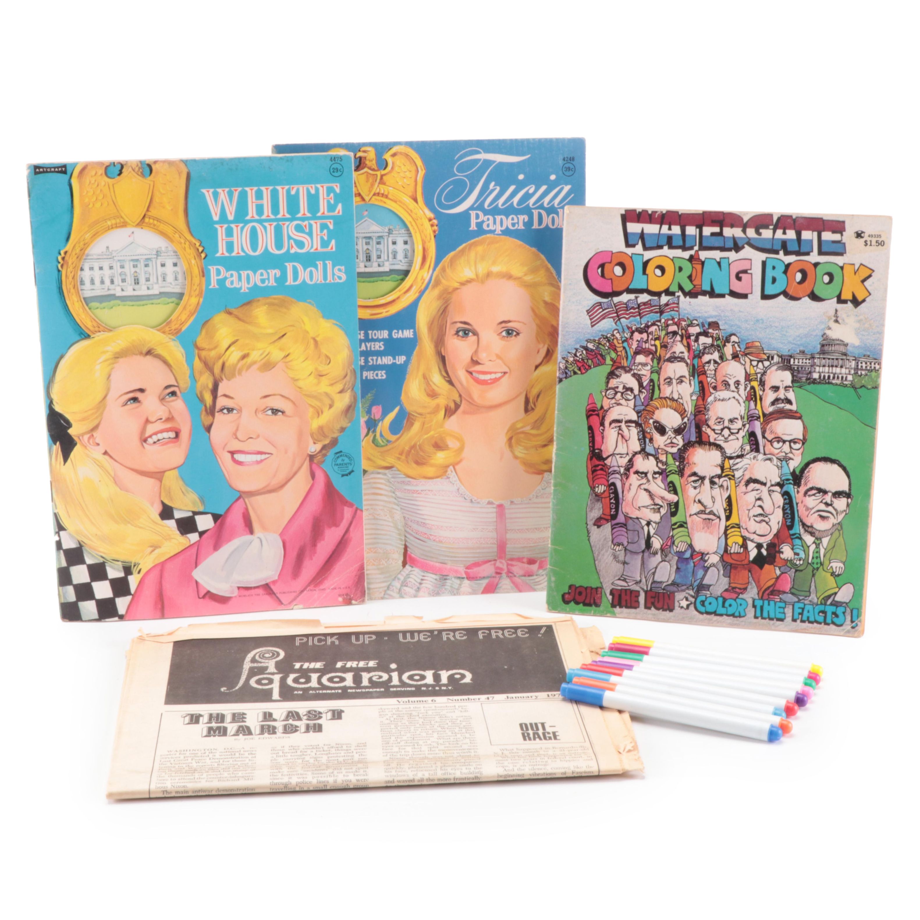 "The Aquarium Magazine", Watergate Coloring Book, Paper Doll Books EBTH