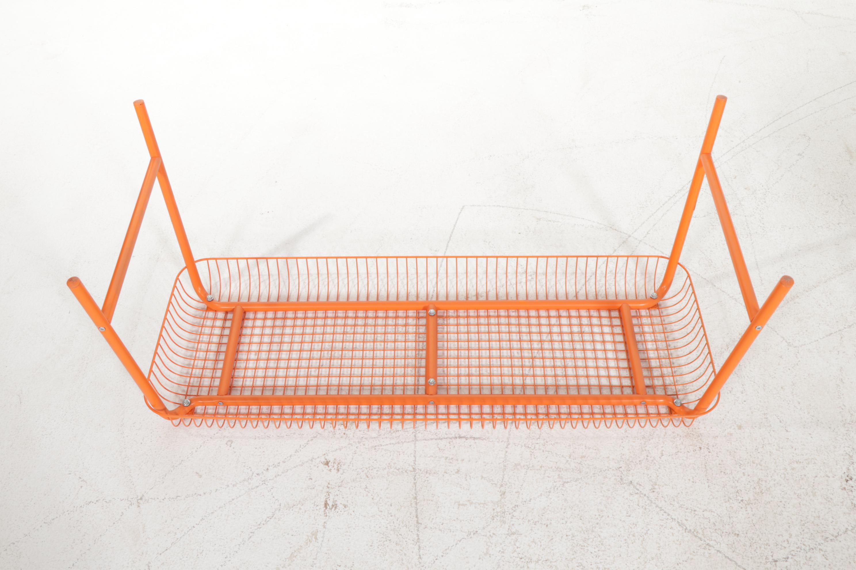 Contemporary IKEA Vettre Metal Bedside Table and Orange Wire Bench EBTH