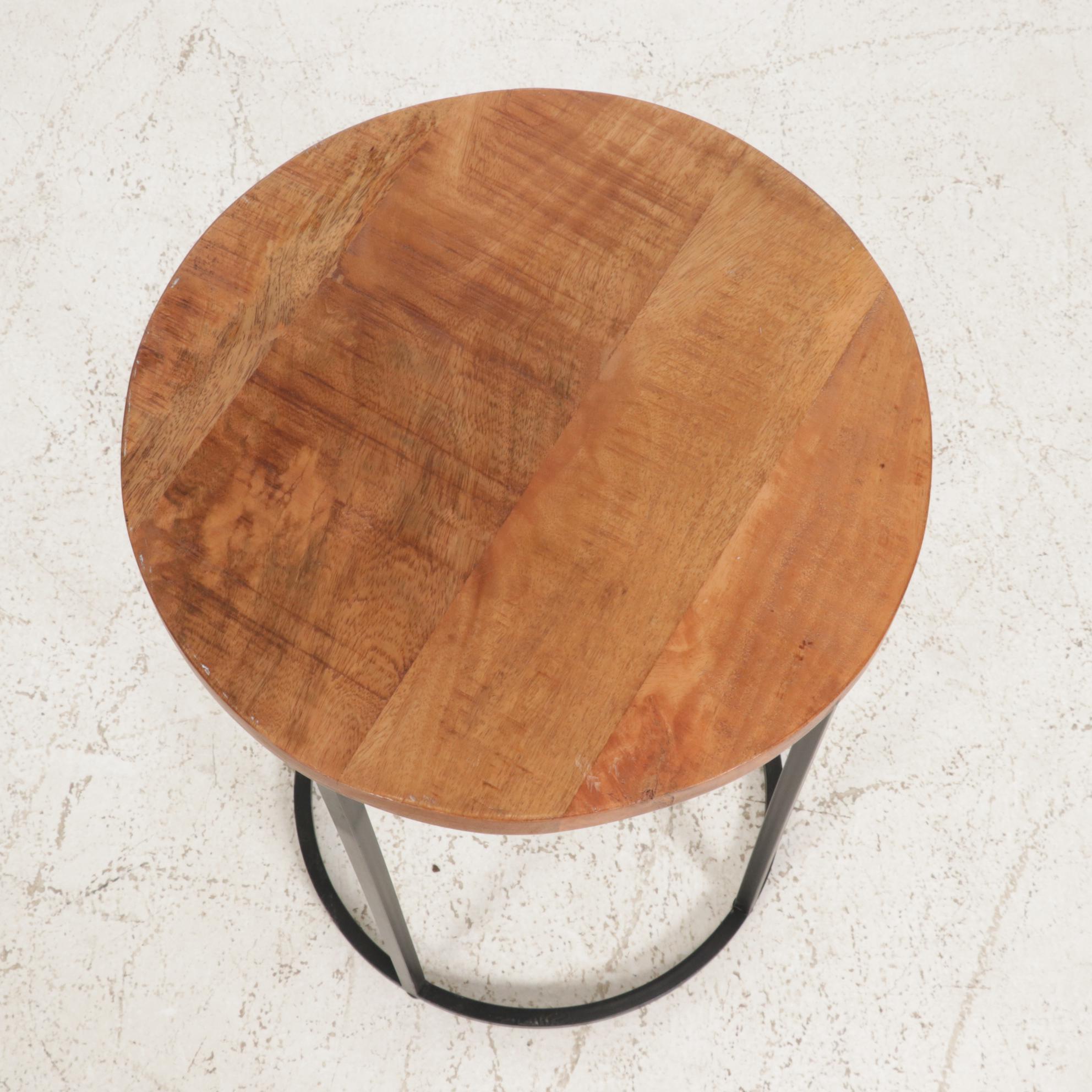 Three Contemporary Wood and Metal Accent Tables EBTH