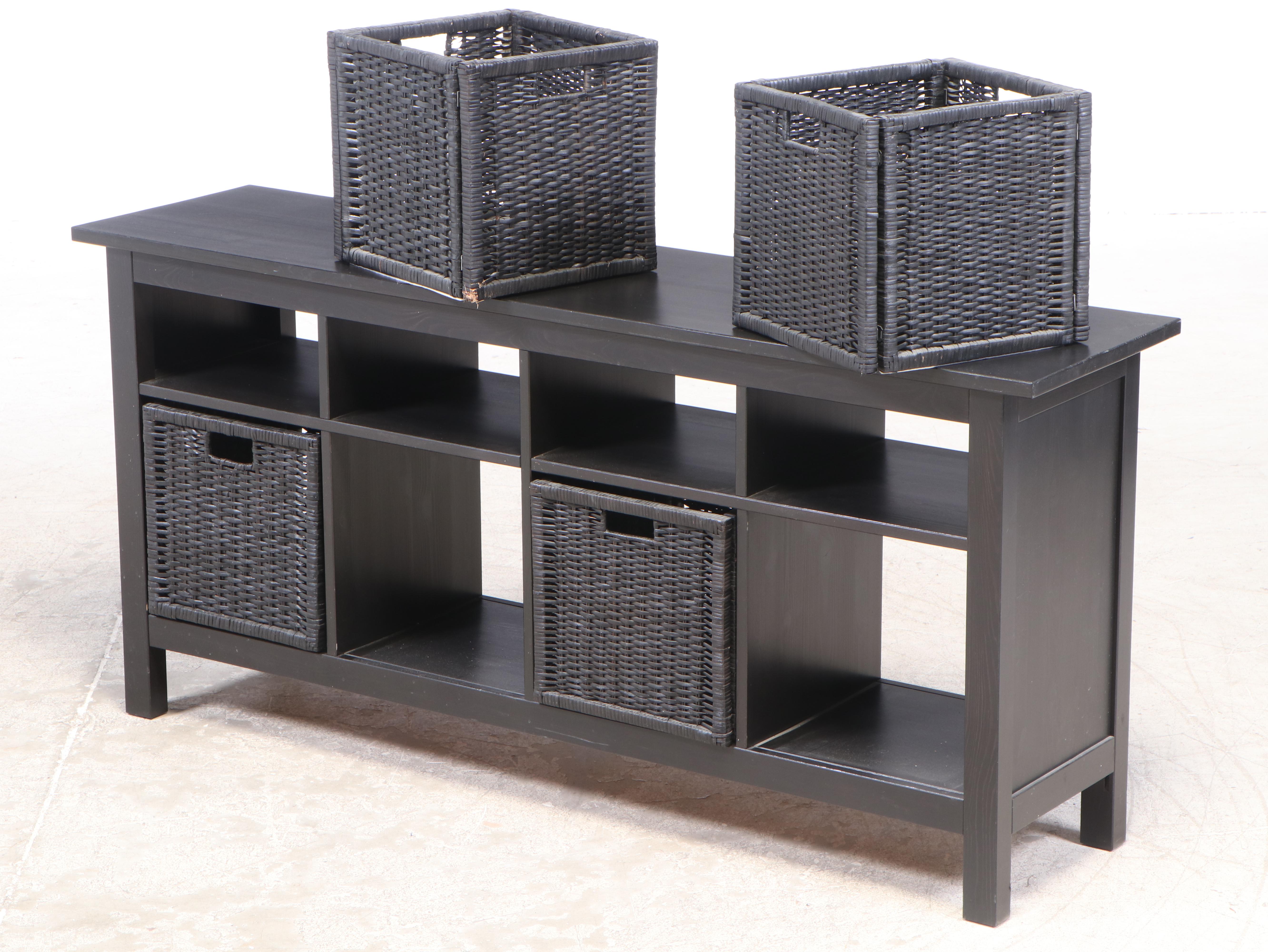 IKEA "Hemnes" Pine Sofa Table with Storage Baskets EBTH