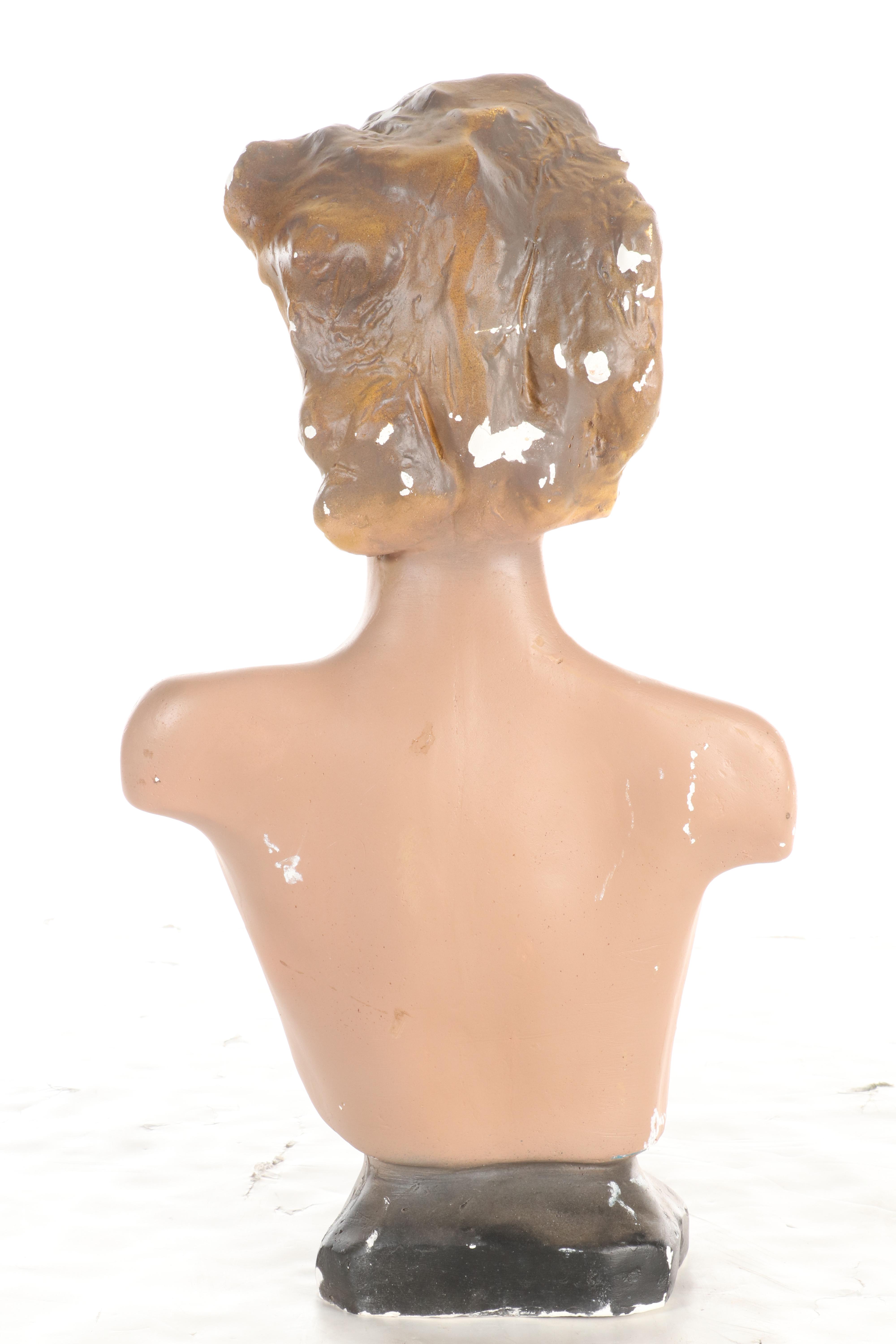 Champs Elysées French Plaster Mannequin Bust, Mid20th Century EBTH