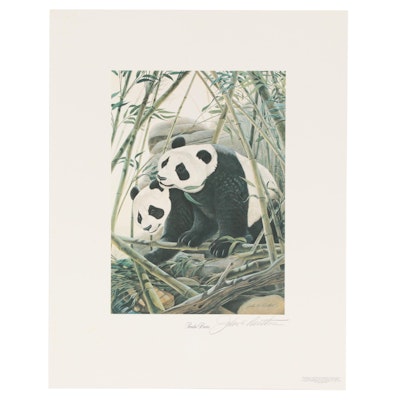 John Ruthven Offset Lithograph "Panda Bears"