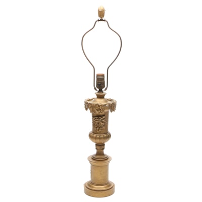 Italian Gold Painted Marble Table Lamp, Mid-20th Century