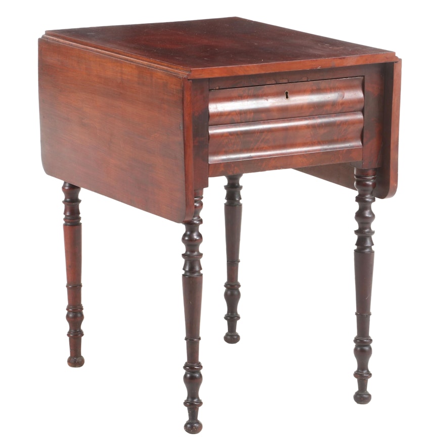 Late Federal Cherry Drop-Leaf End Table, Mid-19th Century