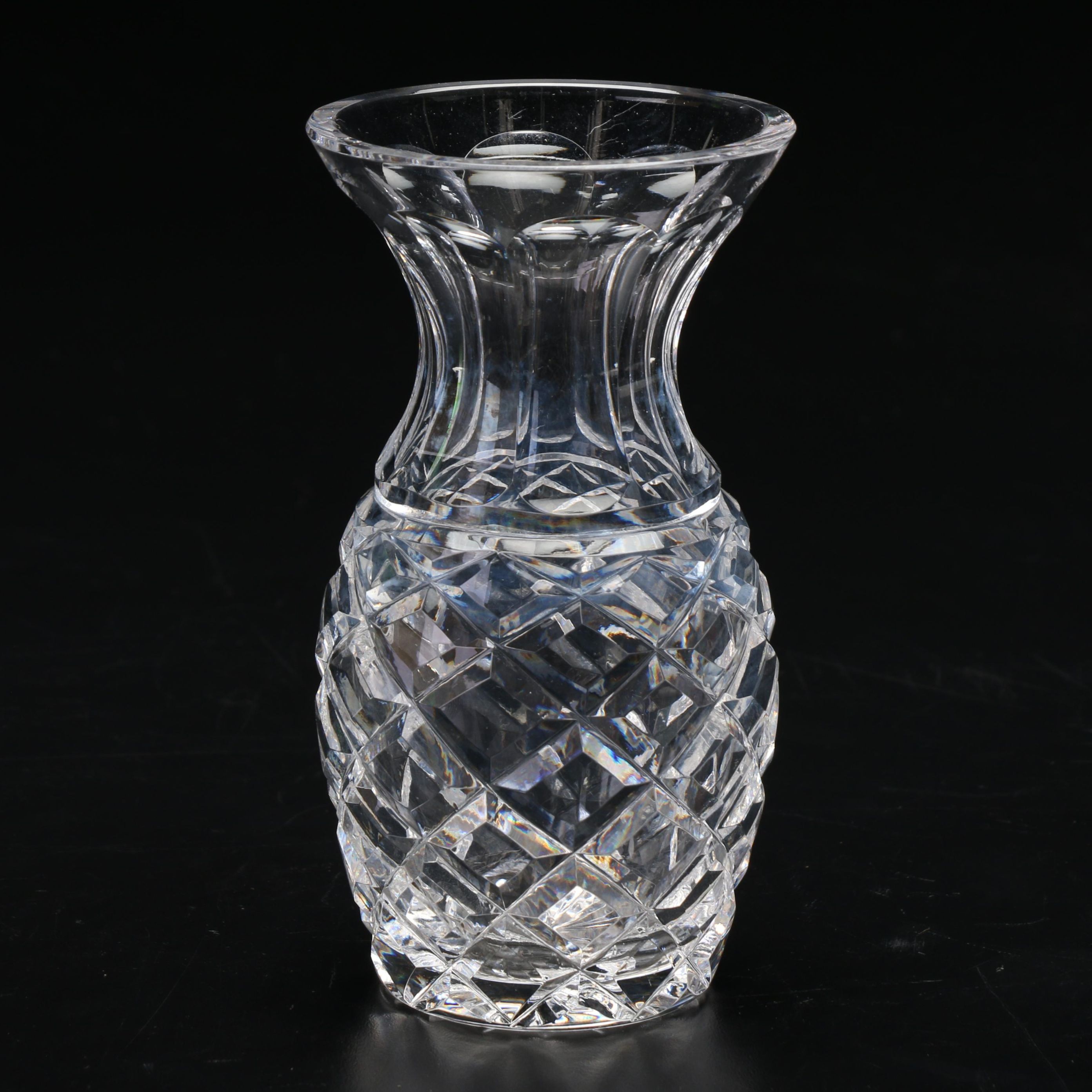 Contemporary Cut Crystal Bud Vase EBTH